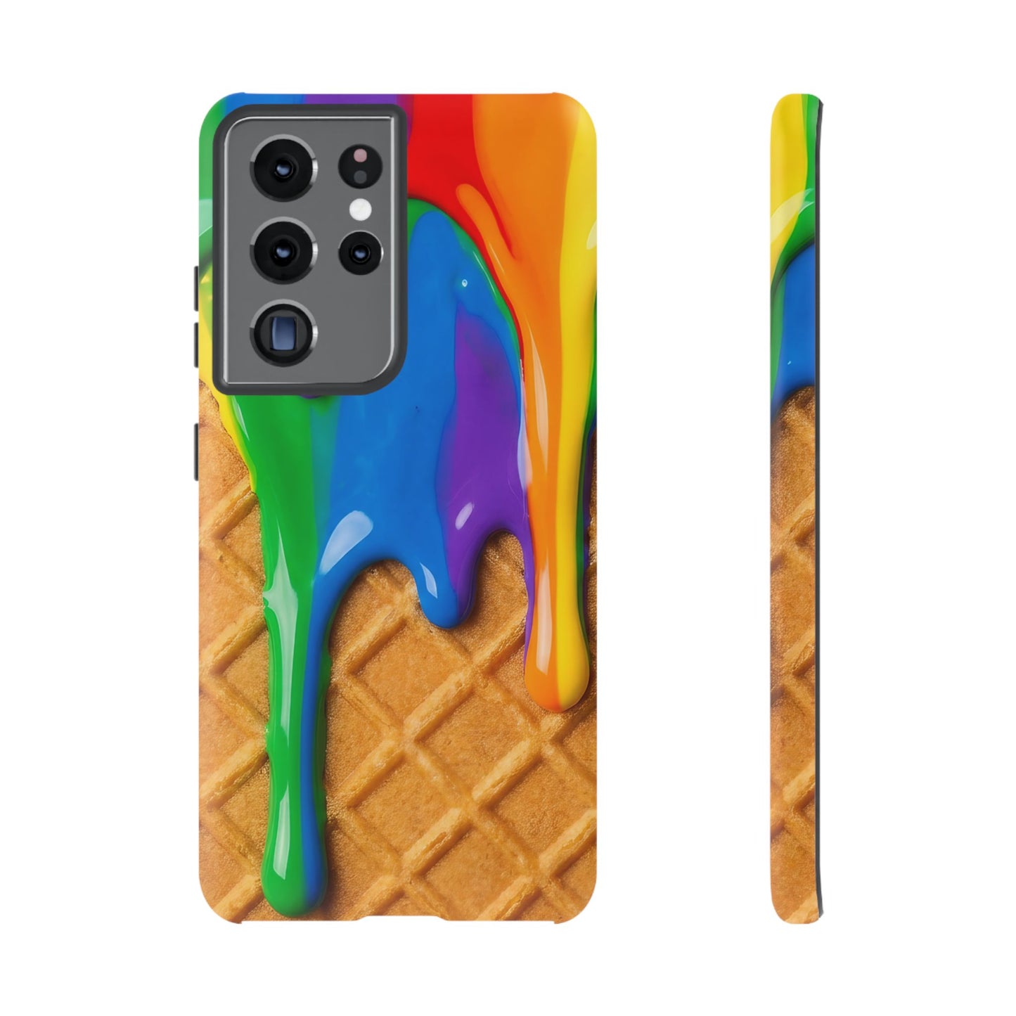 Rainbow Waffle Drip Samsung Phone Case — Tough Protective Cover