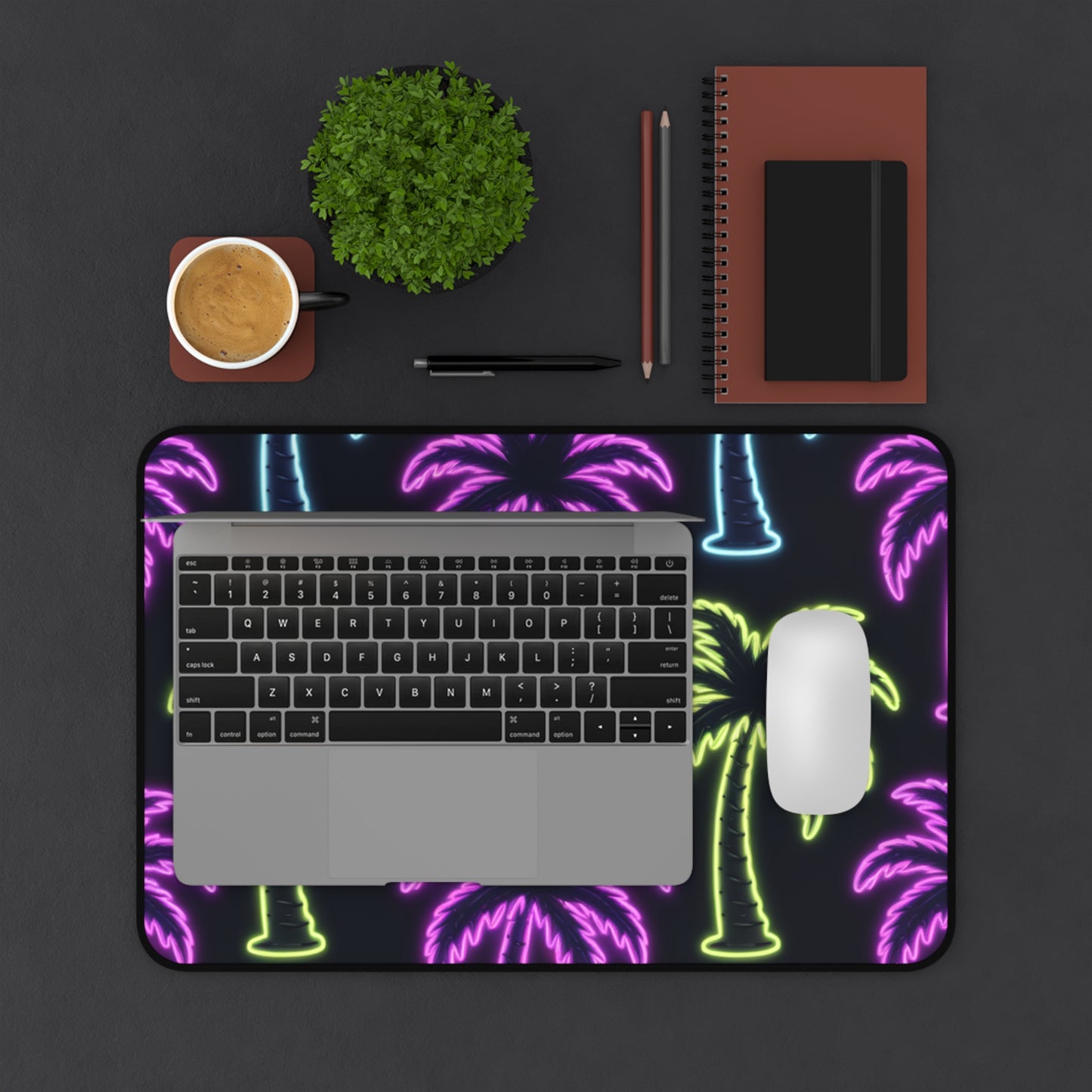 Neon Palm Tree Desk Mat