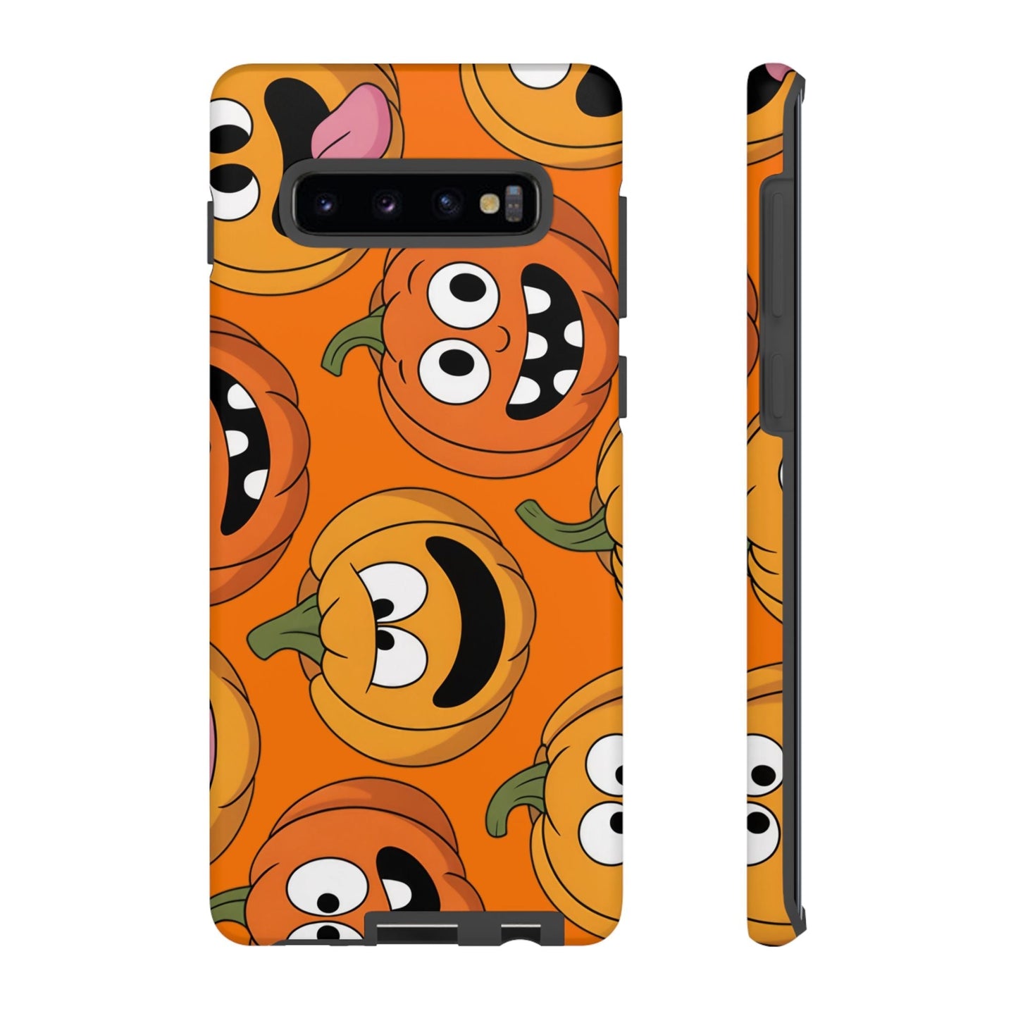 Samsung Tough Case with moody Halloween pumpkin design for Samsung Galaxy phones, durable and shock-resistant protection