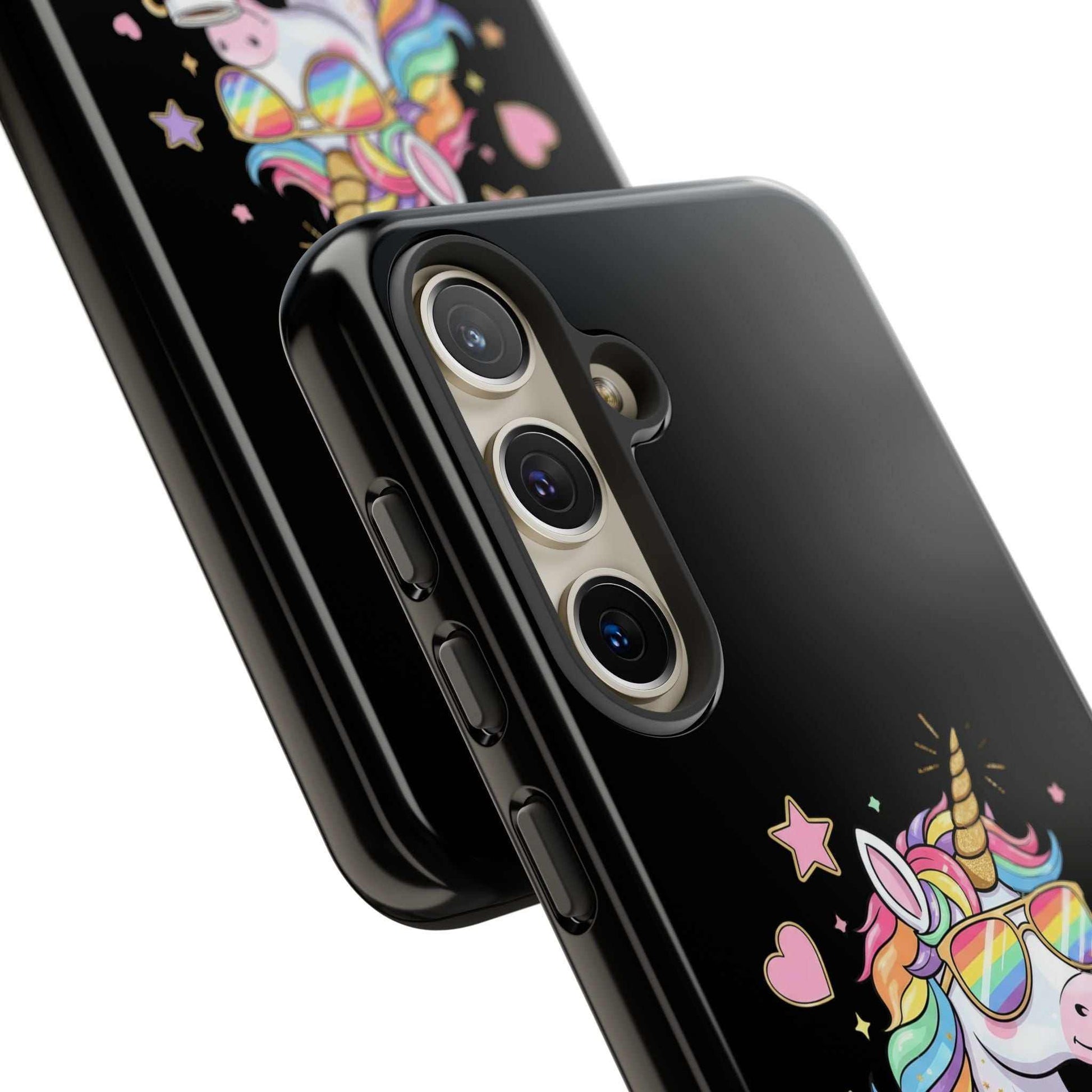 Samsung Phone Tough Case with colorful magical unicorn design, durable impact-resistant protection and shock-absorbing silicone liner