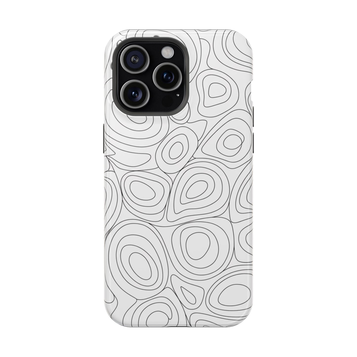 Black and White Abstract Circles Design iPhone Tough Case