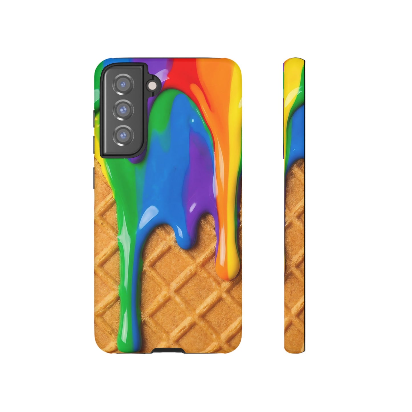 Rainbow Waffle Drip Samsung Phone Case — Tough Protective Cover