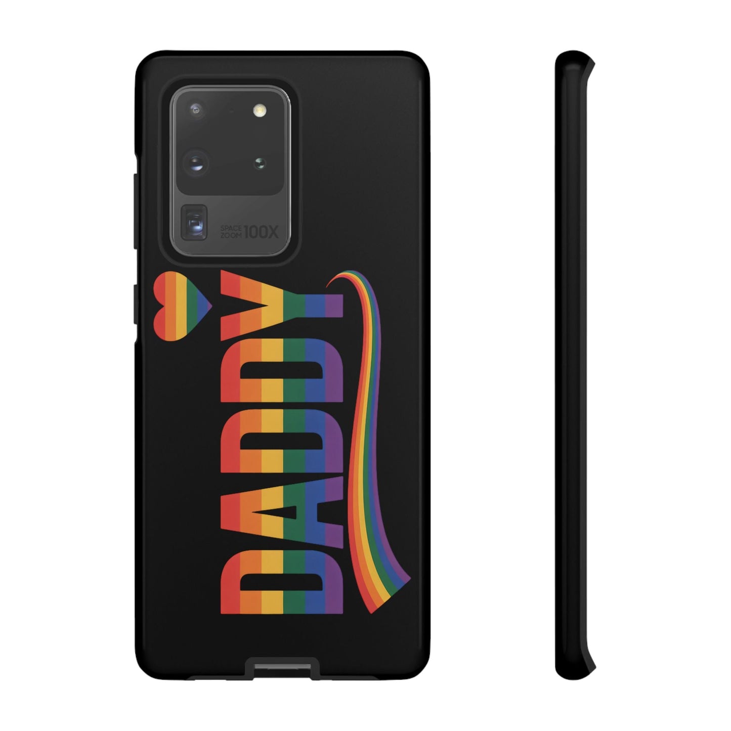 Samsung Tough Case with LGBT inspired rainbow "DADDY" design for Samsung Galaxy phones, durable and impact-resistant phone cover.