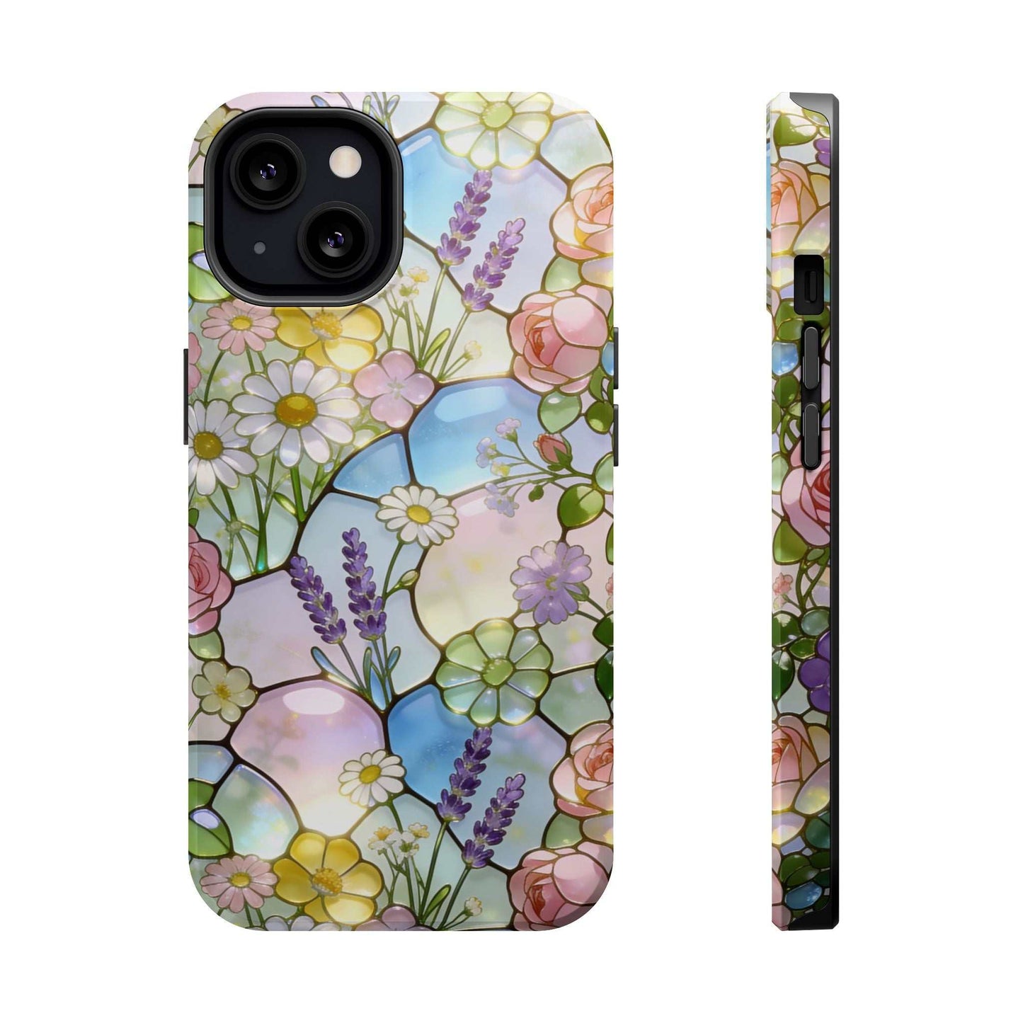 Stained Glass Floral iPhone Case — Magnetic Impact-Resistant