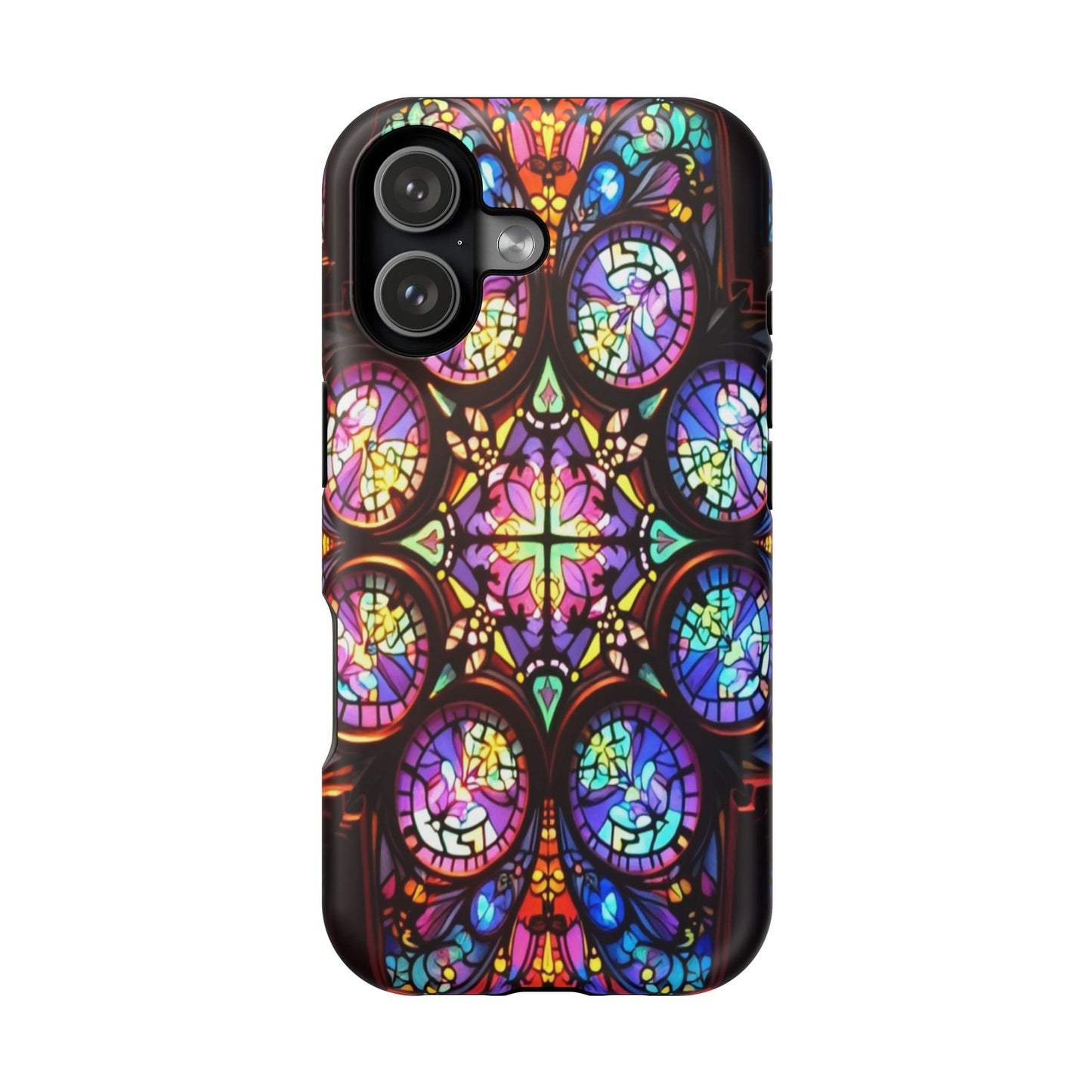 Colorful Hypnotic Stain Glass iPhone tough case with vibrant stained-glass pattern and durable protection