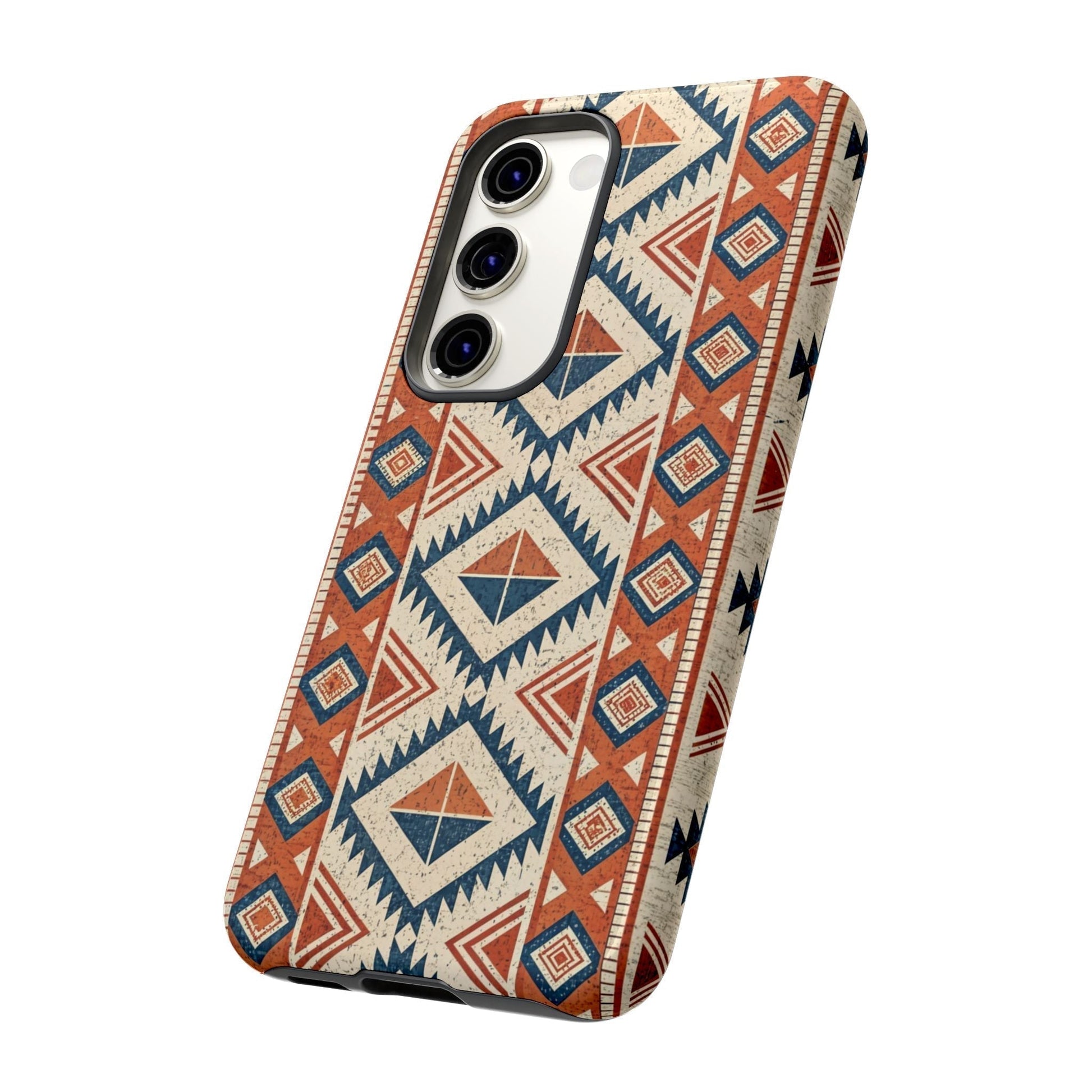 Tribal design Samsung phone case with geometric pattern and durable protection for Galaxy S series