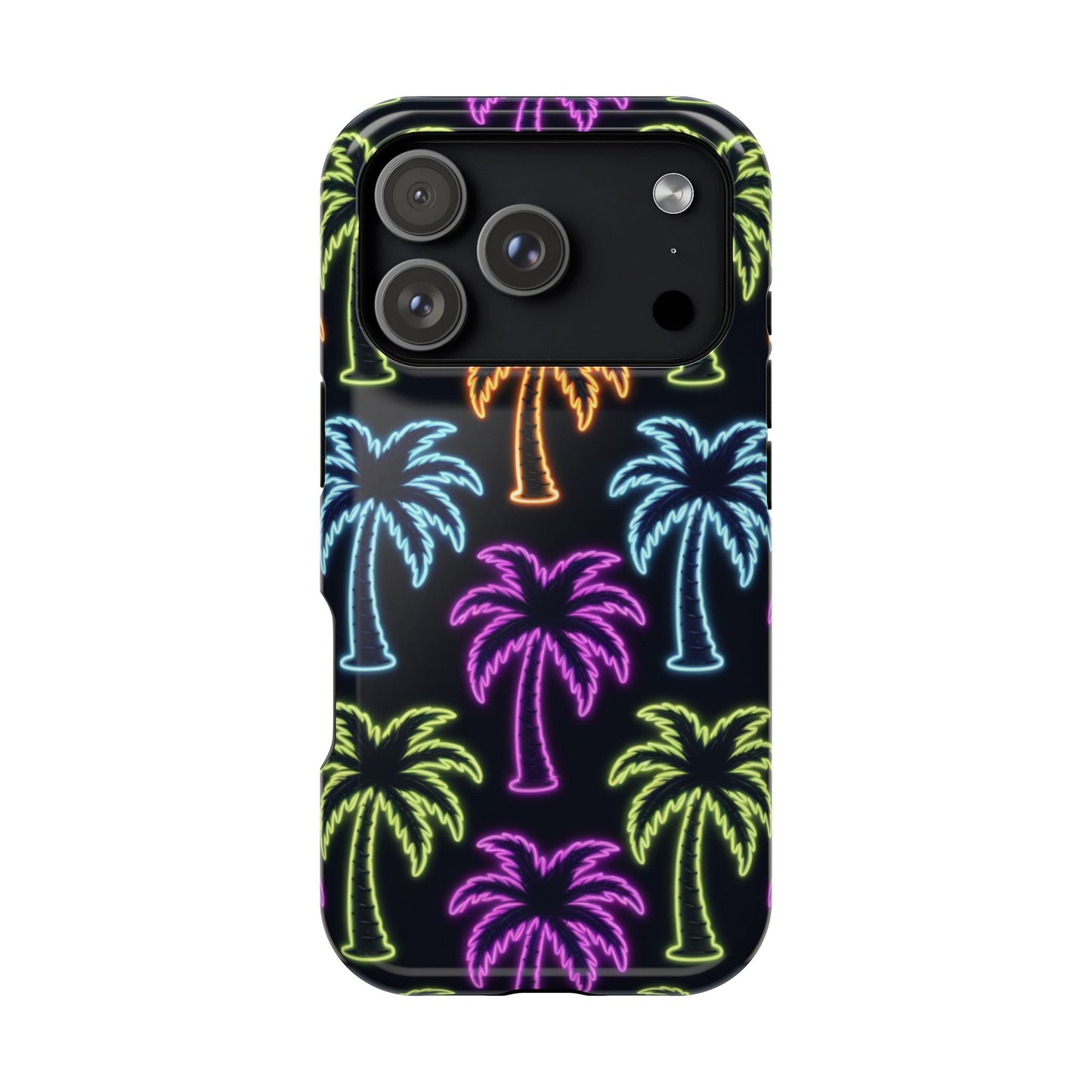 Neon Palm Tree iPhone Tough Case