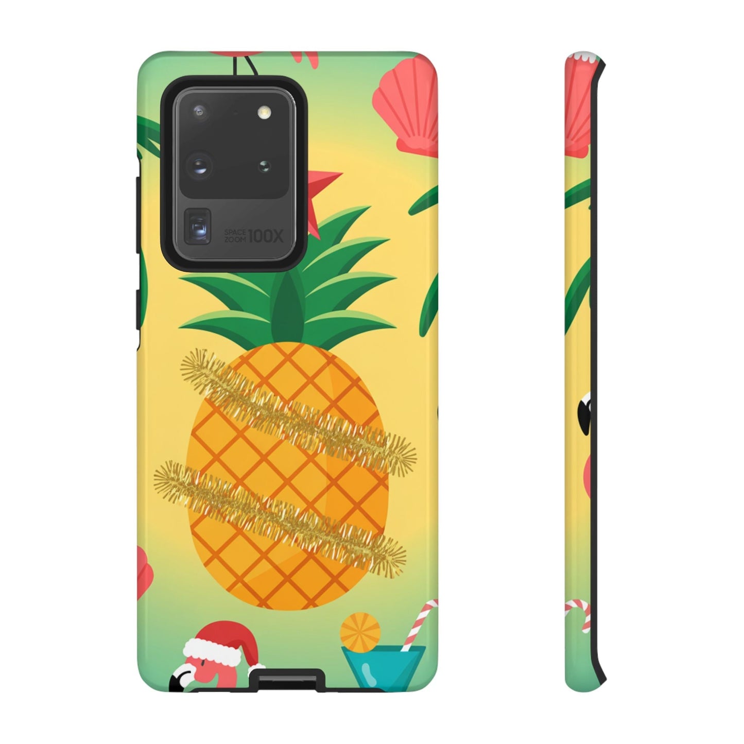 Samsung Christmas Pineapple phone case with festive tropical design and durable TPU protection