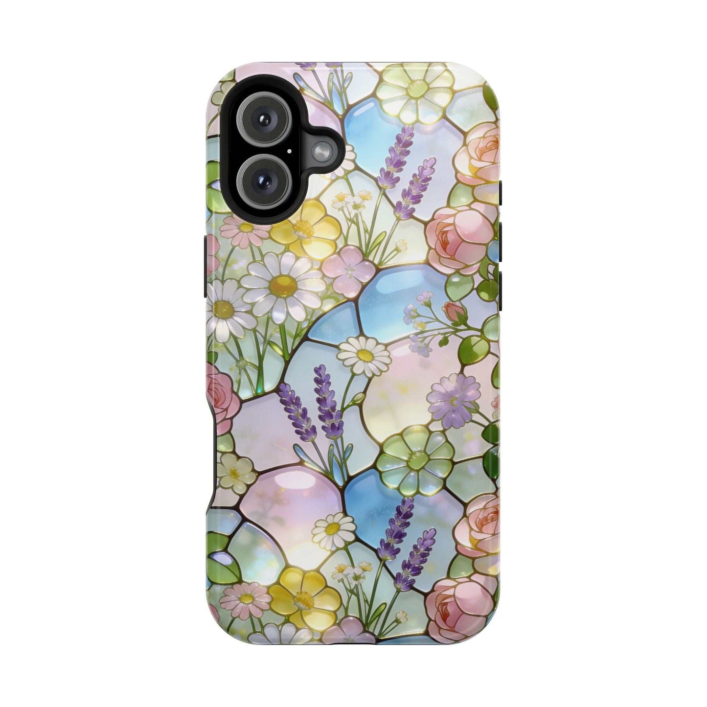 Stained Glass Floral iPhone Case — Magnetic Impact-Resistant