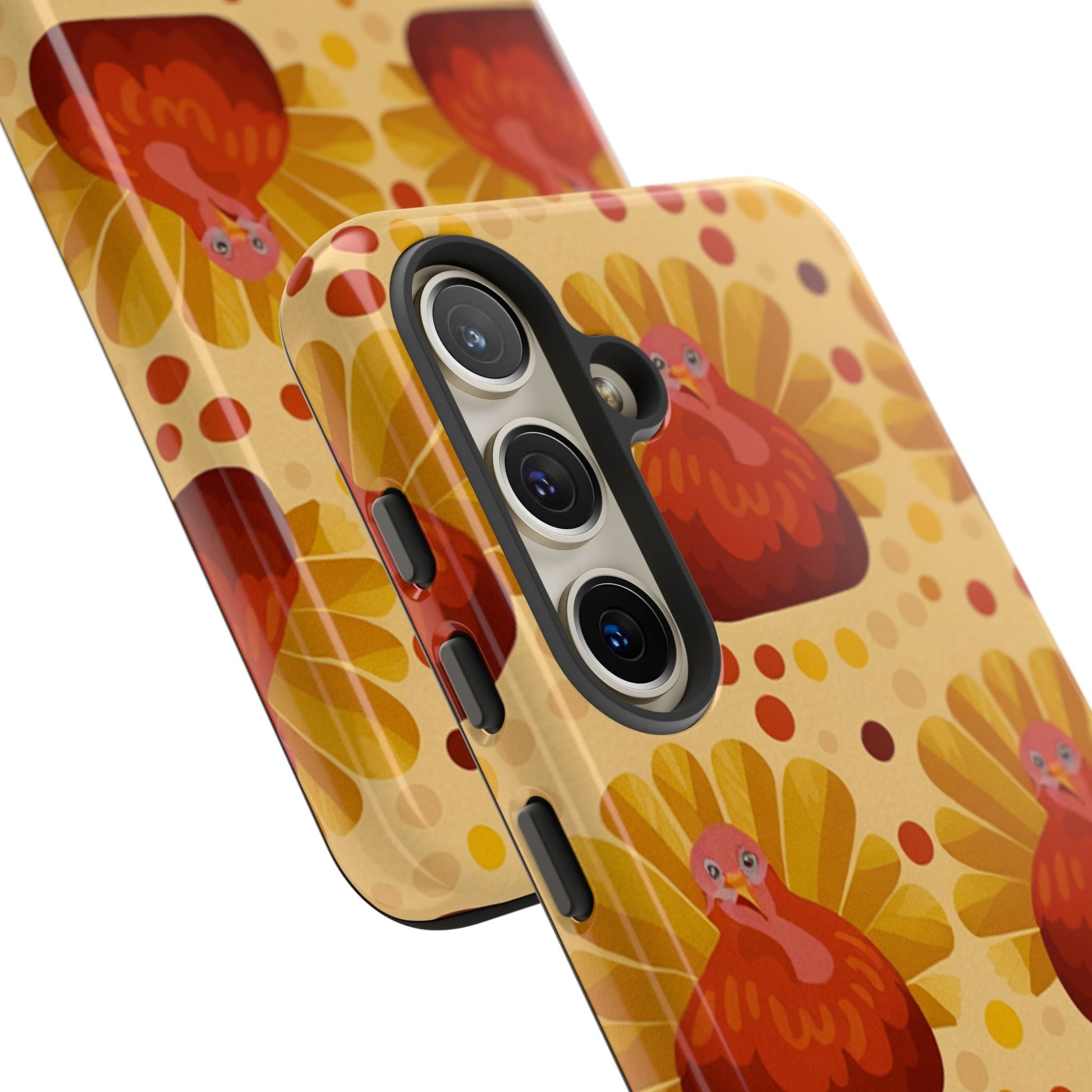 Turkey Samsung phone case with festive Thanksgiving design and durable dual-layer protection