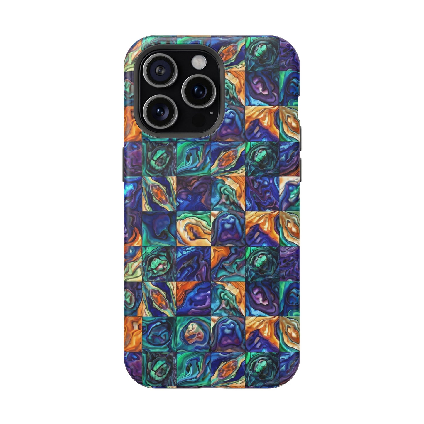 Abstract Purple & Green Seascape Magnetic Impact-Resistant iPhone Case