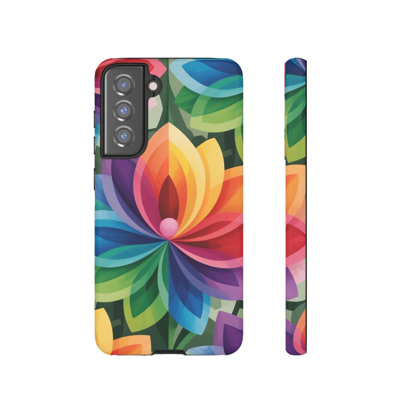 Colorful Rainbow Flower Phone Case for Samsung with durable protective design and vibrant floral pattern