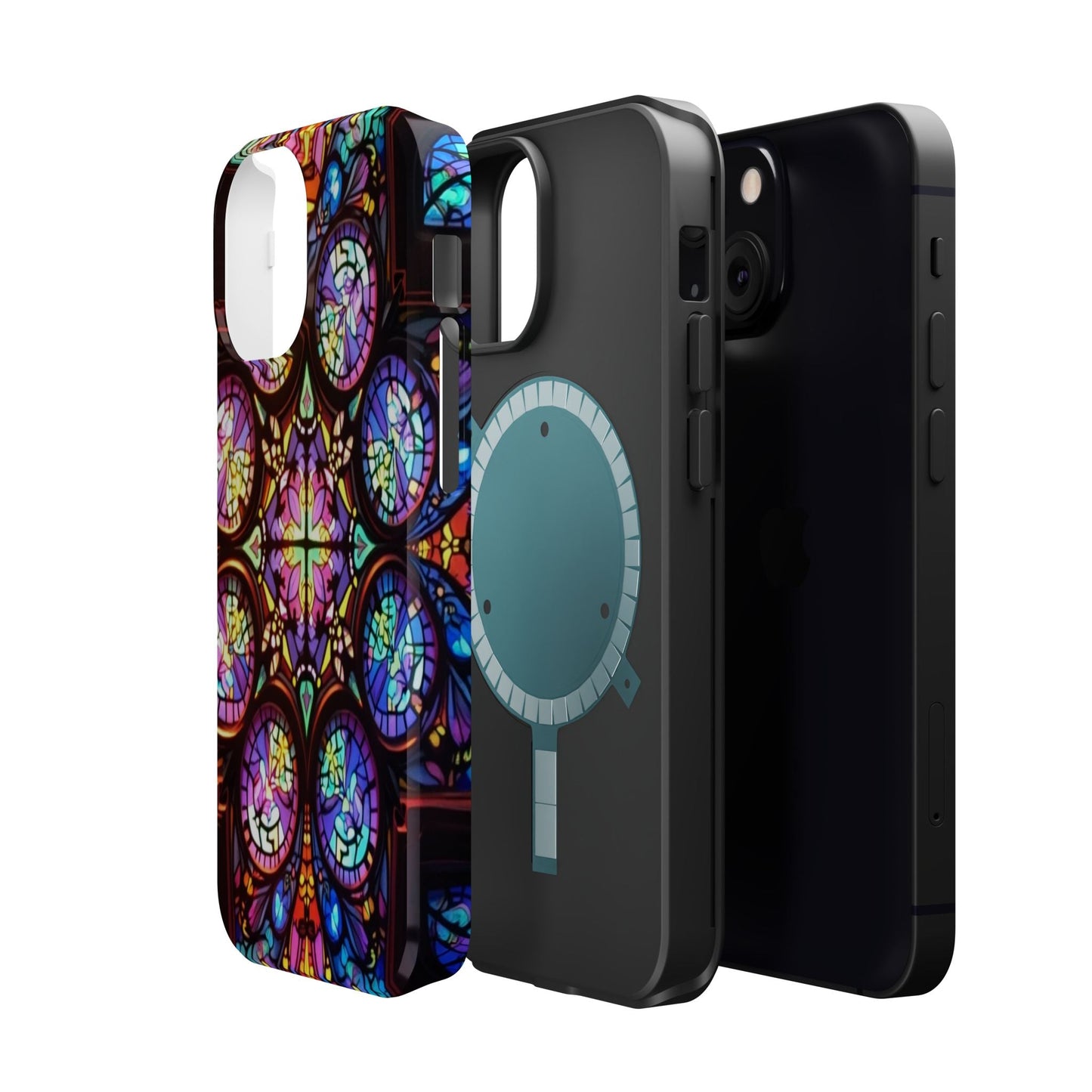 Colorful Hypnotic Stain Glass iPhone tough case with artistic stained-glass design and durable protection
