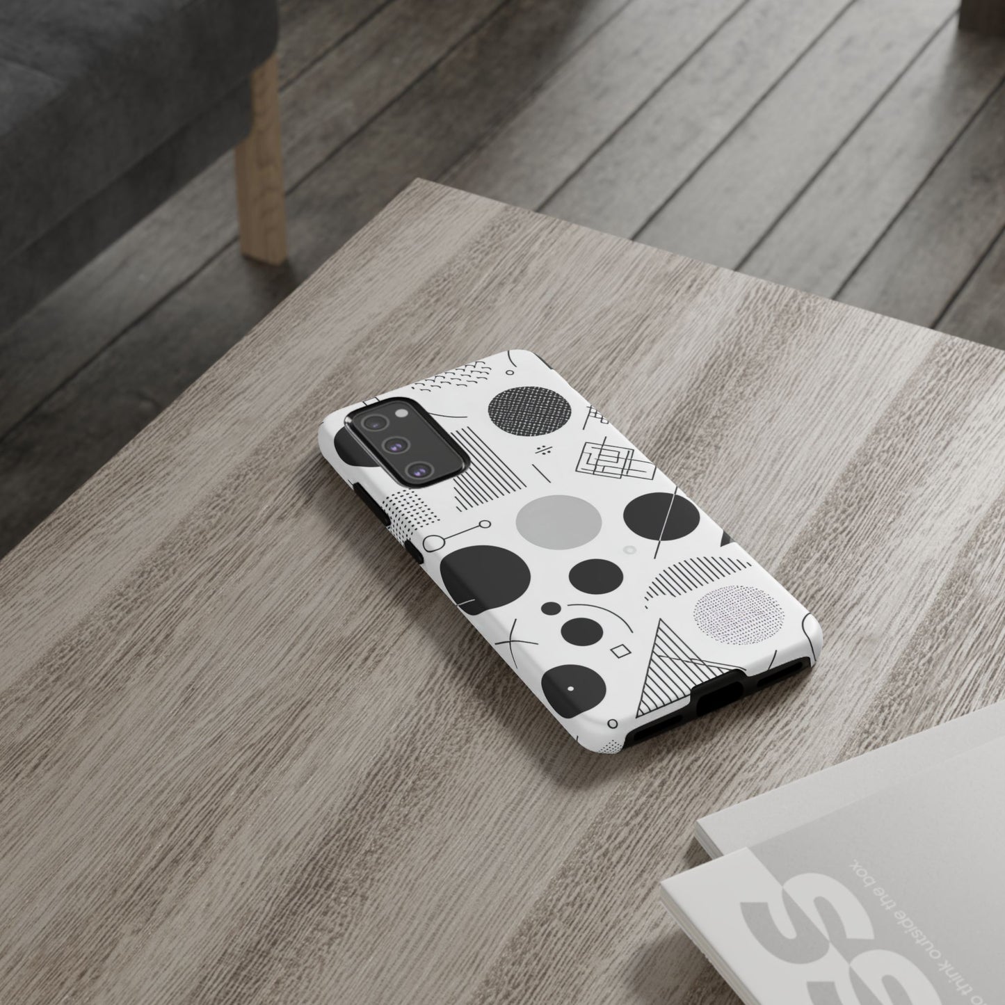 Black and White Abstract Art Design Samsung Tough Case
