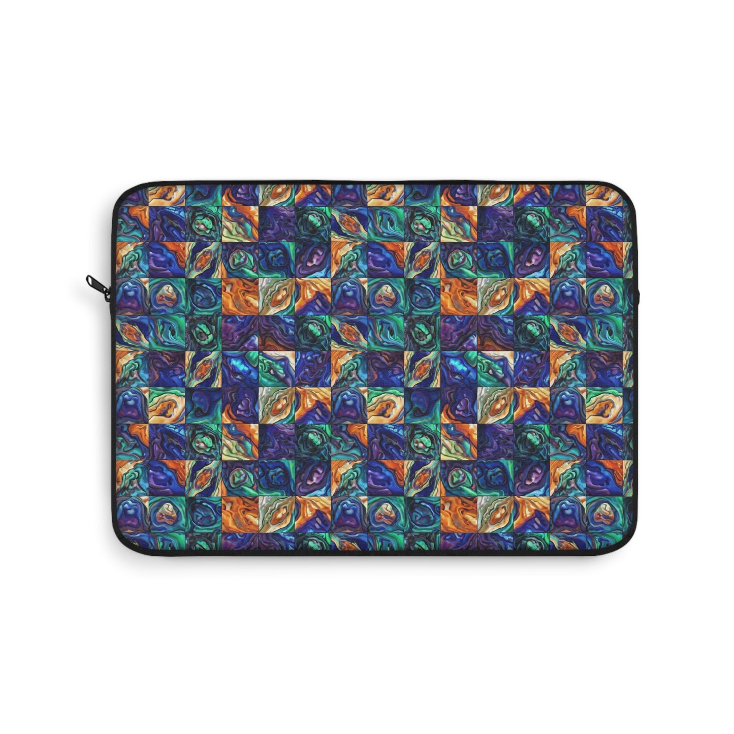Abstract Purple & Green Seascape Laptop Sleeve — Artistic Ocean-Inspired Protective Case