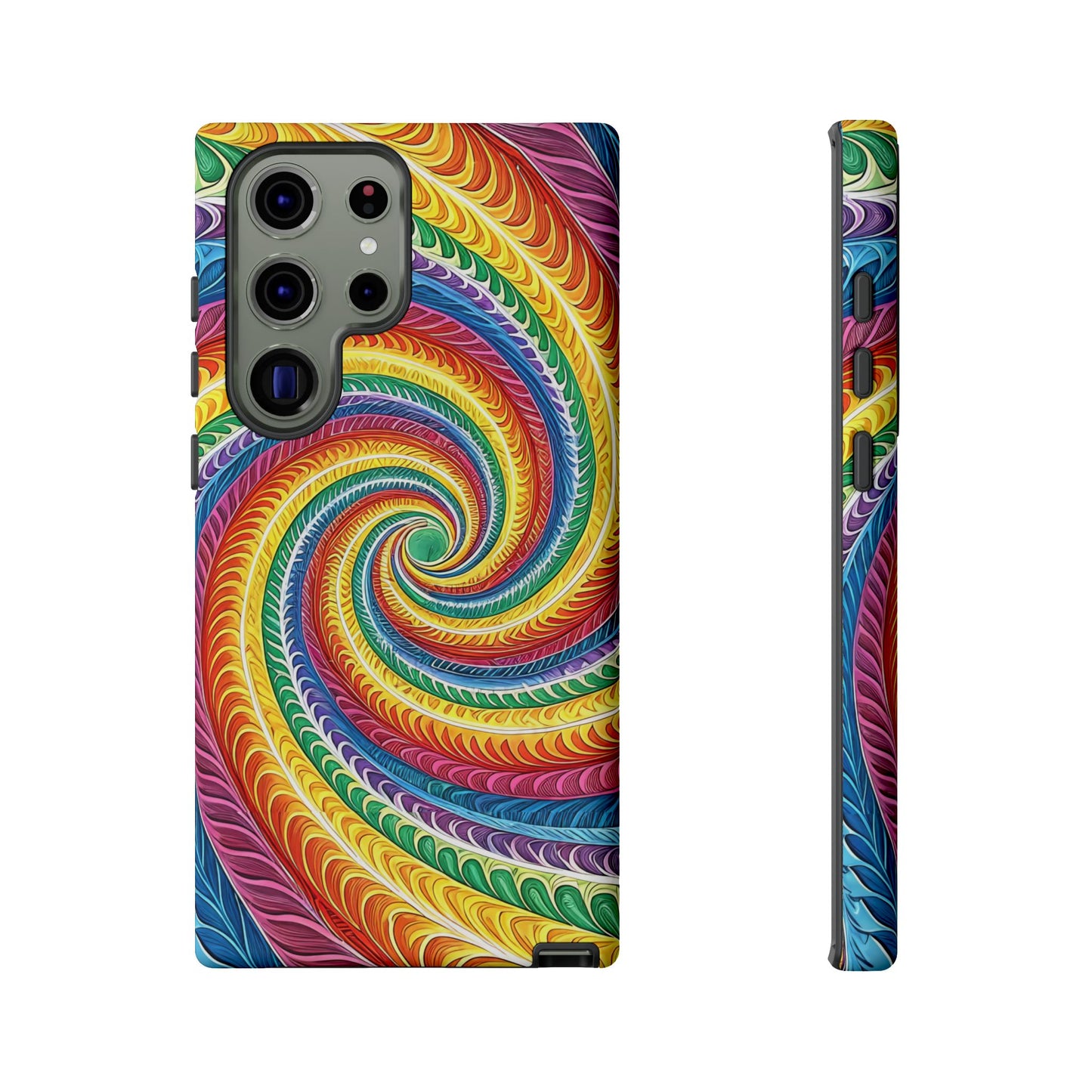 Samsung Phone Case - Rainbow Swirl Design