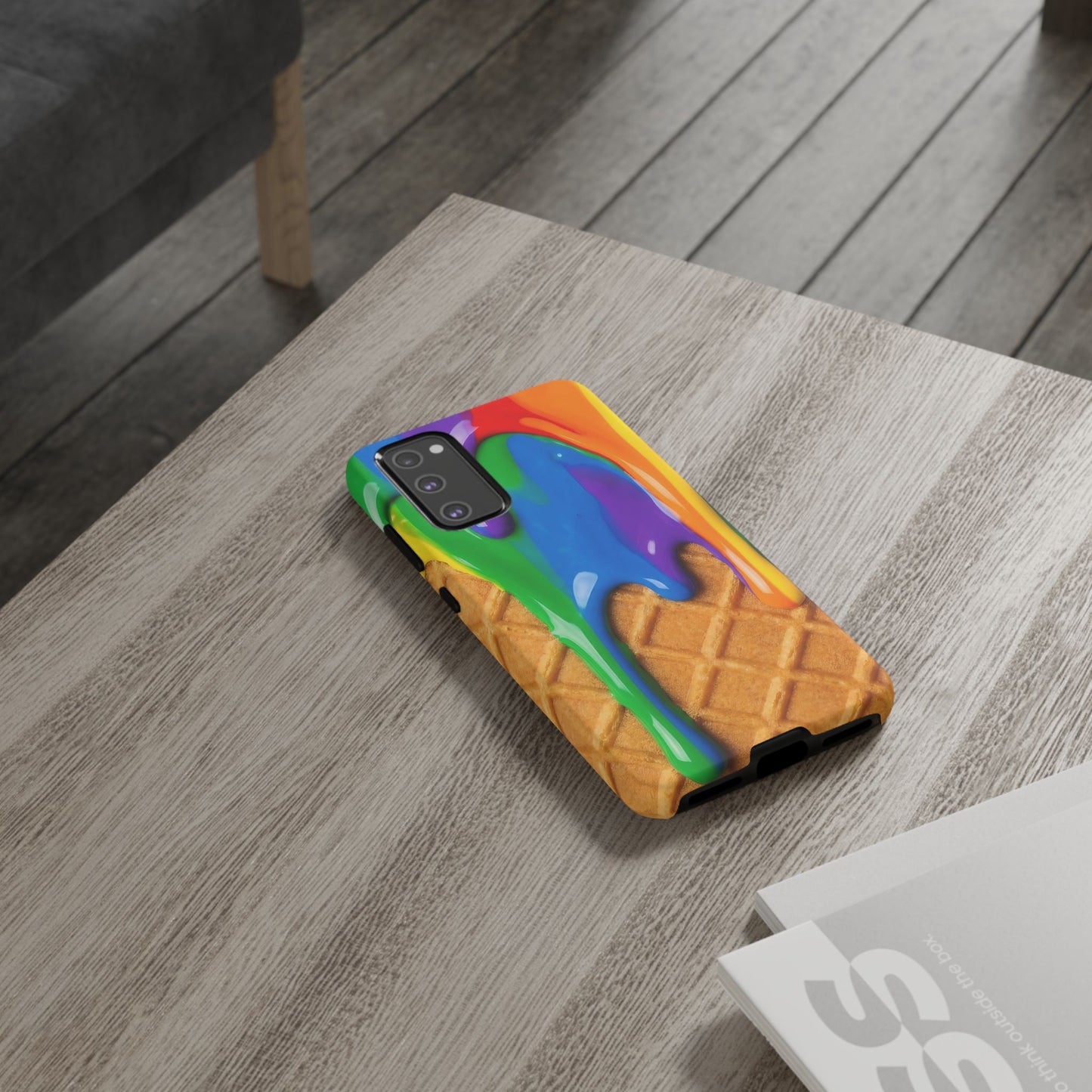 Rainbow Waffle Drip Samsung Phone Case — Tough Protective Cover