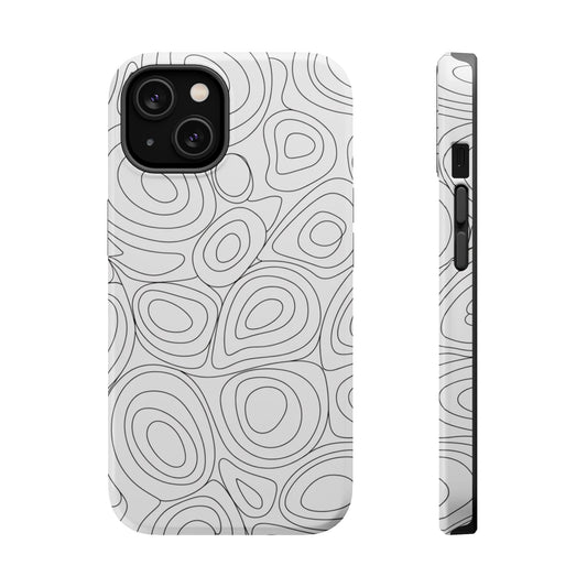 Black and White Abstract Circles Design iPhone Tough Case