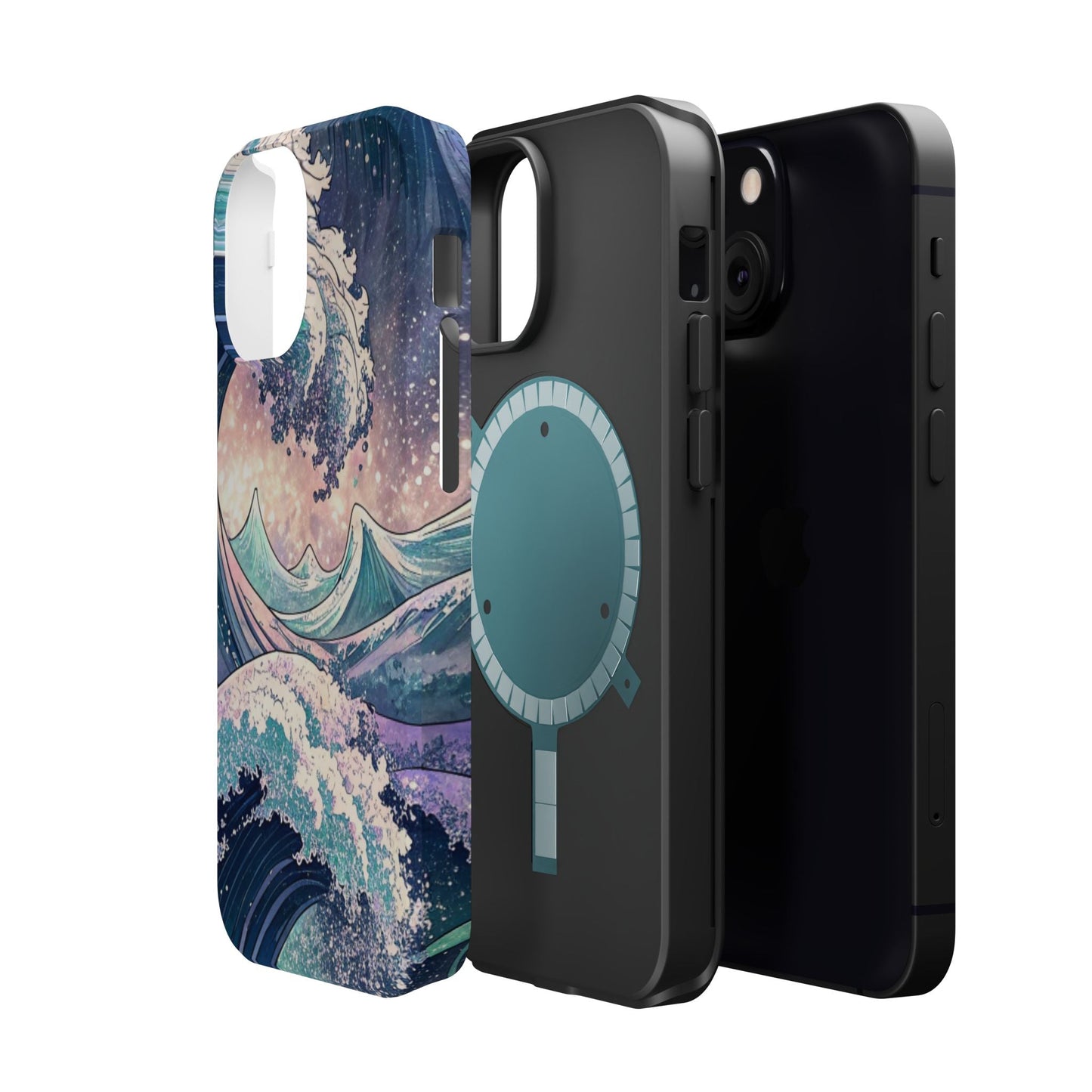 Crashing Waves Design iPhone case with magnetic MagSafe® protection and dual-layer durability