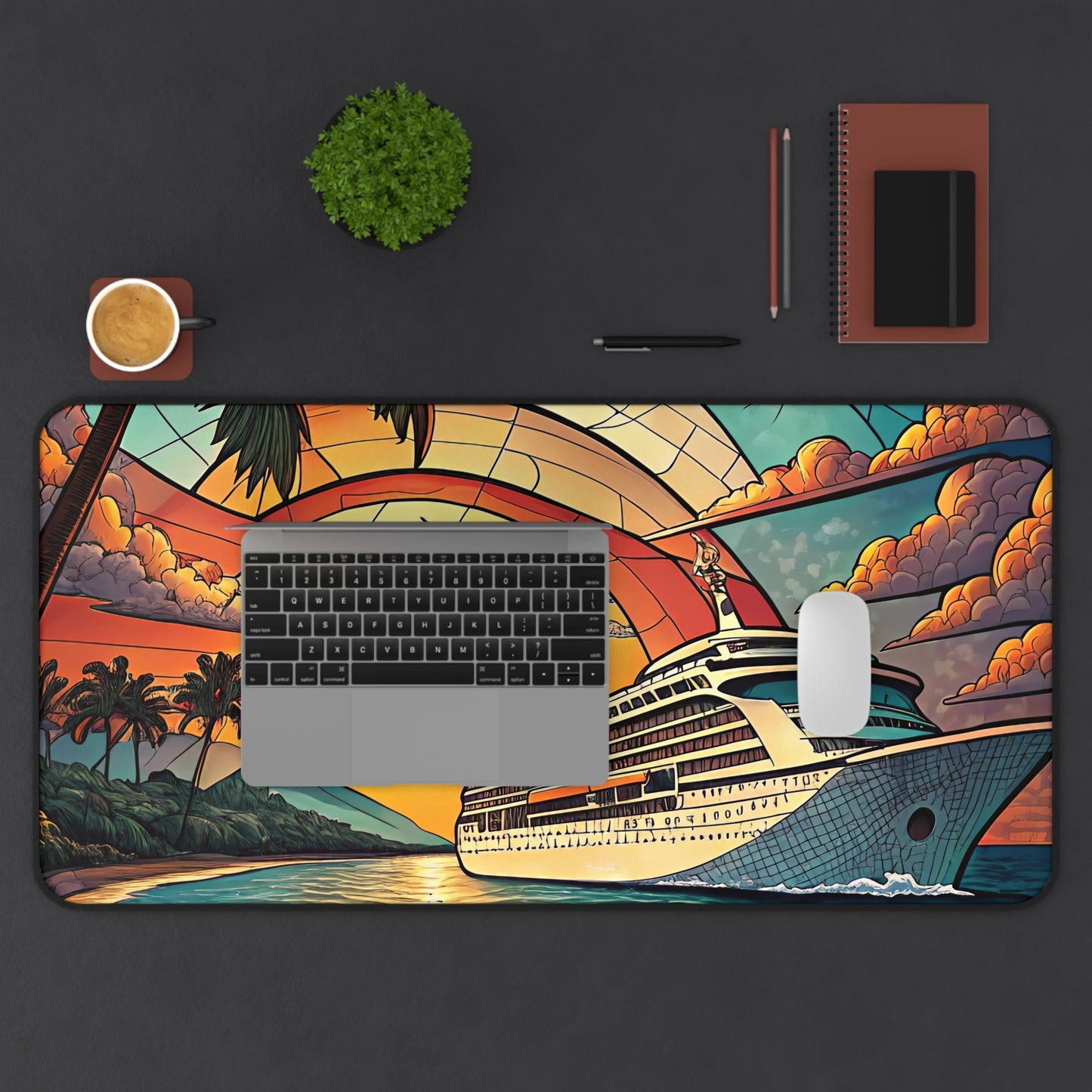Cruise Life Stained Glass Inspired Desk Mat