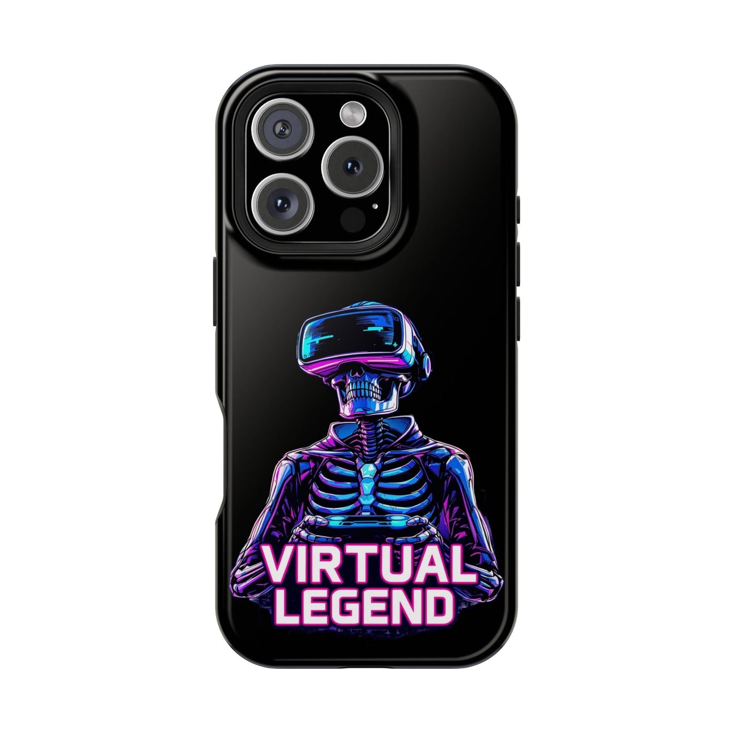 Virtual Legend Gamer iPhone tough case with vibrant skeleton design and durable protective cover