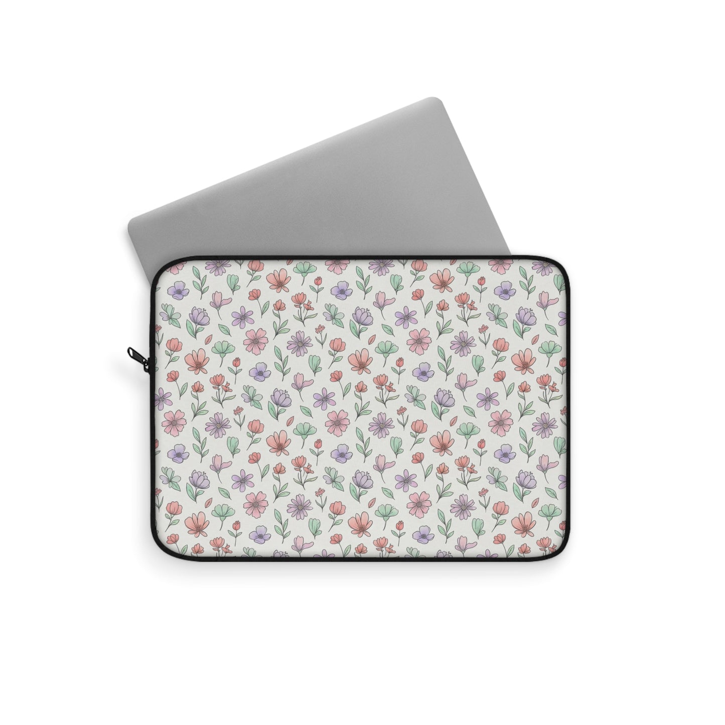 Floral Art Laptop Sleeve — Artistic Botanical Laptop Case