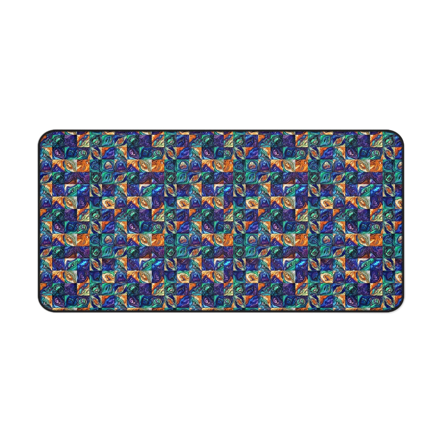 Purple & Blue Seascape Desk Mat — Abstract Ocean-Inspired Desk Pad