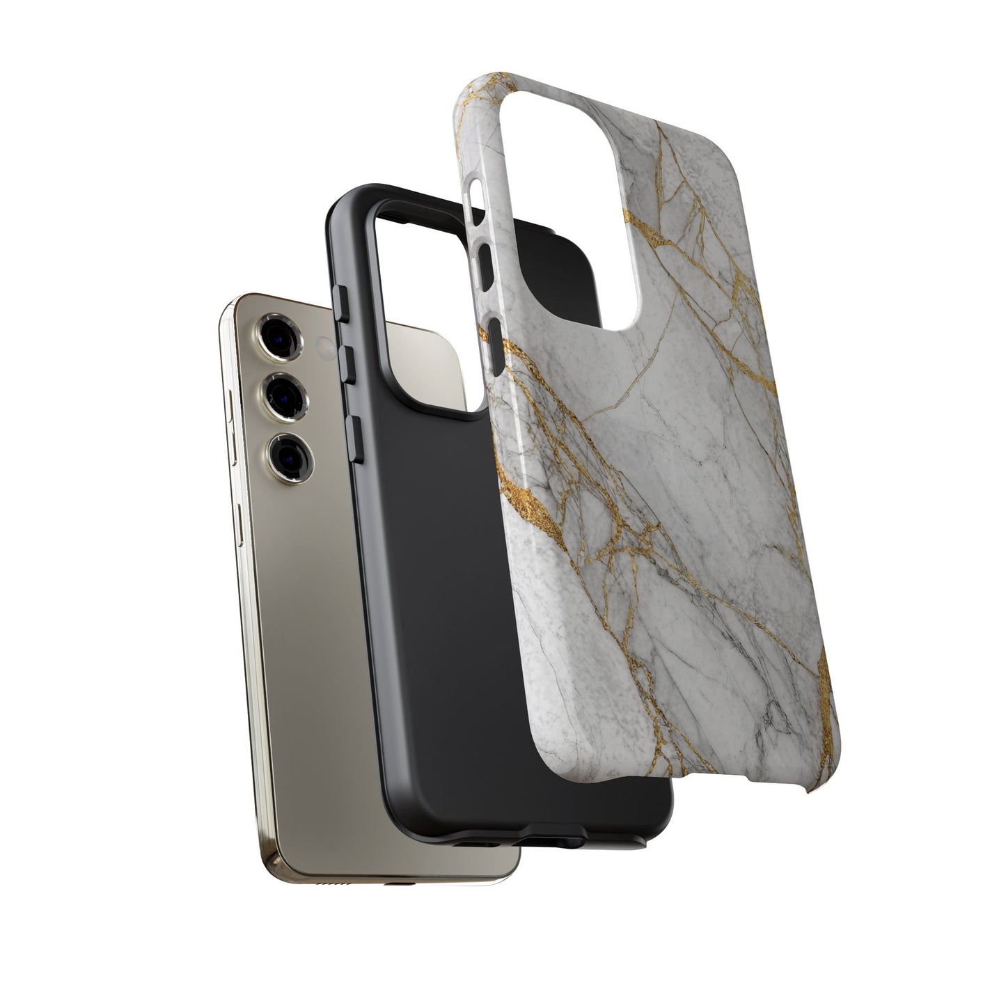 Golden White Marble Samsung Phone Case