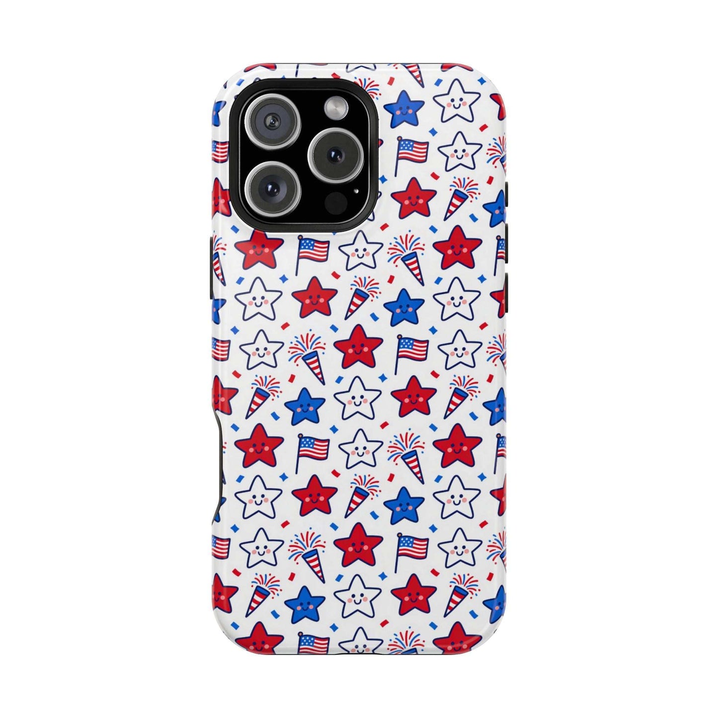 Kawaii 4th of July Phone Case – Cute Patriotic iPhone Case with MagSafe, Shockproof Protective Cover