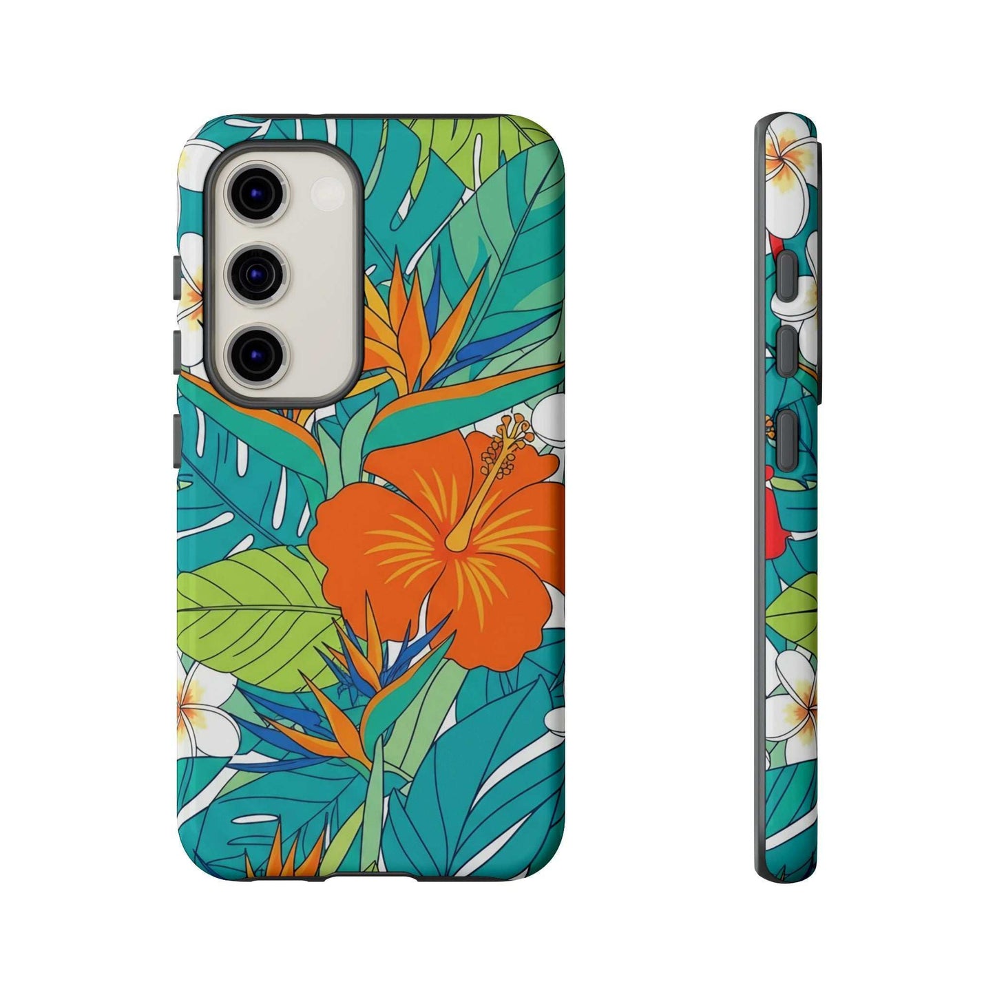 Vibrant Floral Samsung Case with tropical flower design and durable dual-layer protection