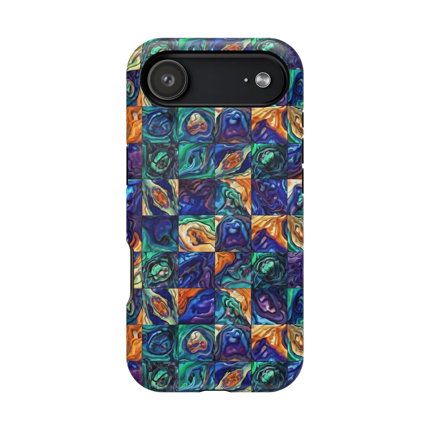Abstract Purple & Green Seascape Magnetic Impact-Resistant iPhone Case