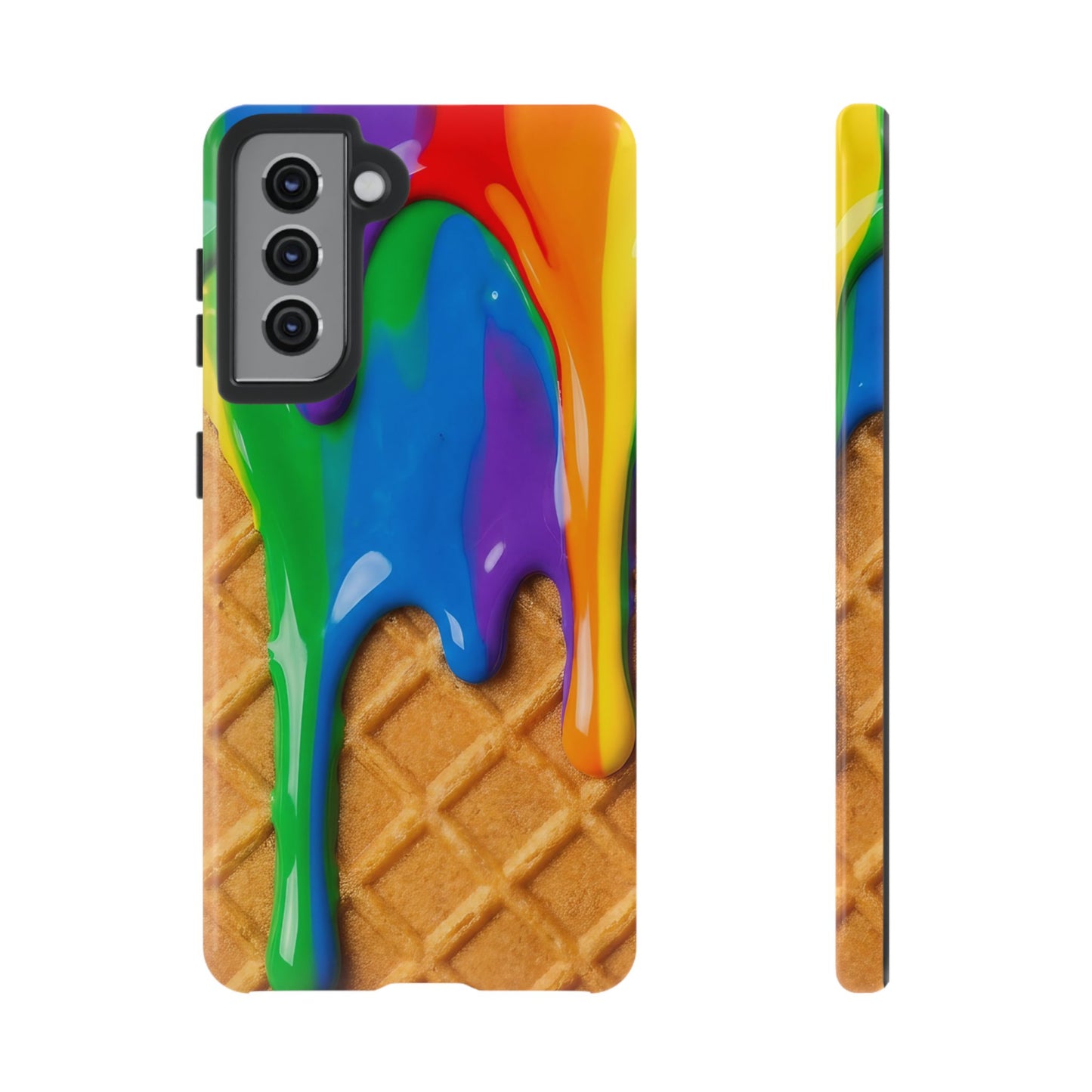 Rainbow Waffle Drip Samsung Phone Case — Tough Protective Cover