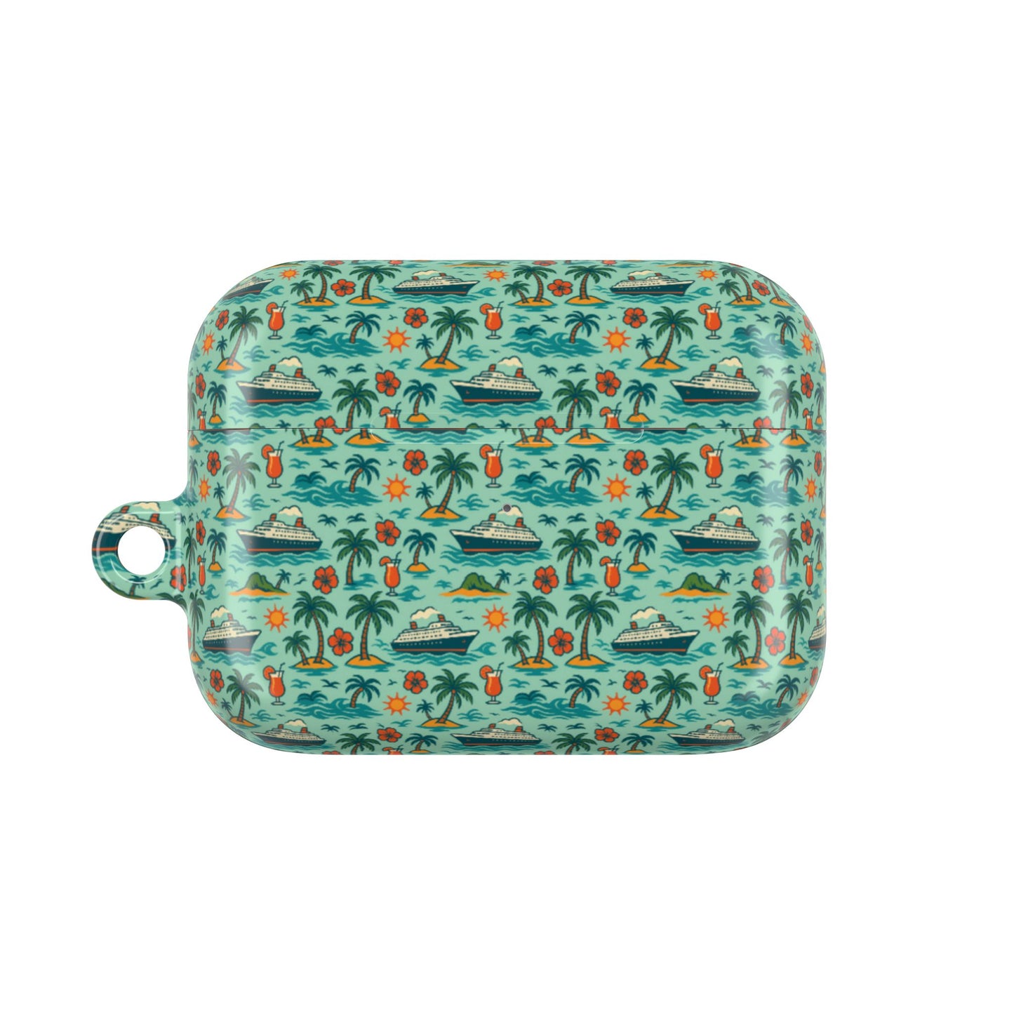 Cruise Ship and Palm Trees AirPod Case