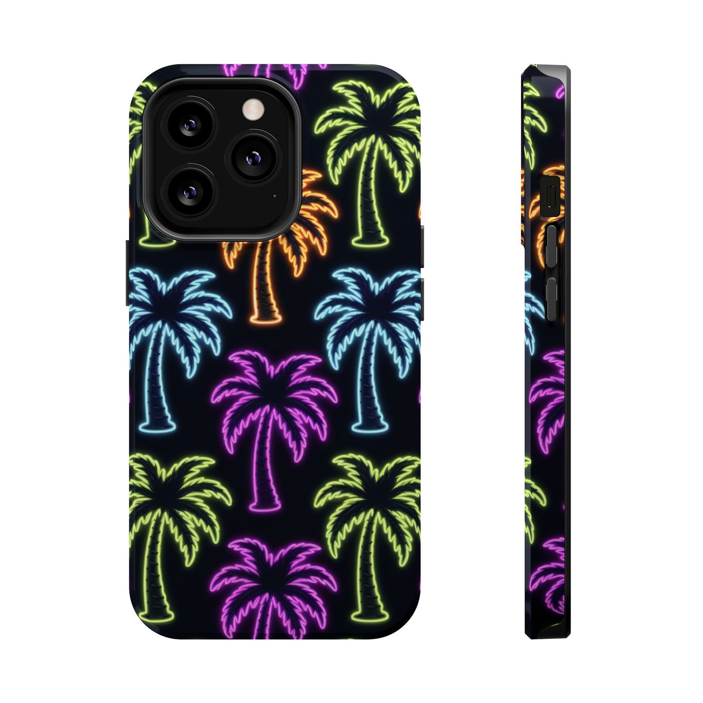 Neon Palm Tree iPhone Tough Case