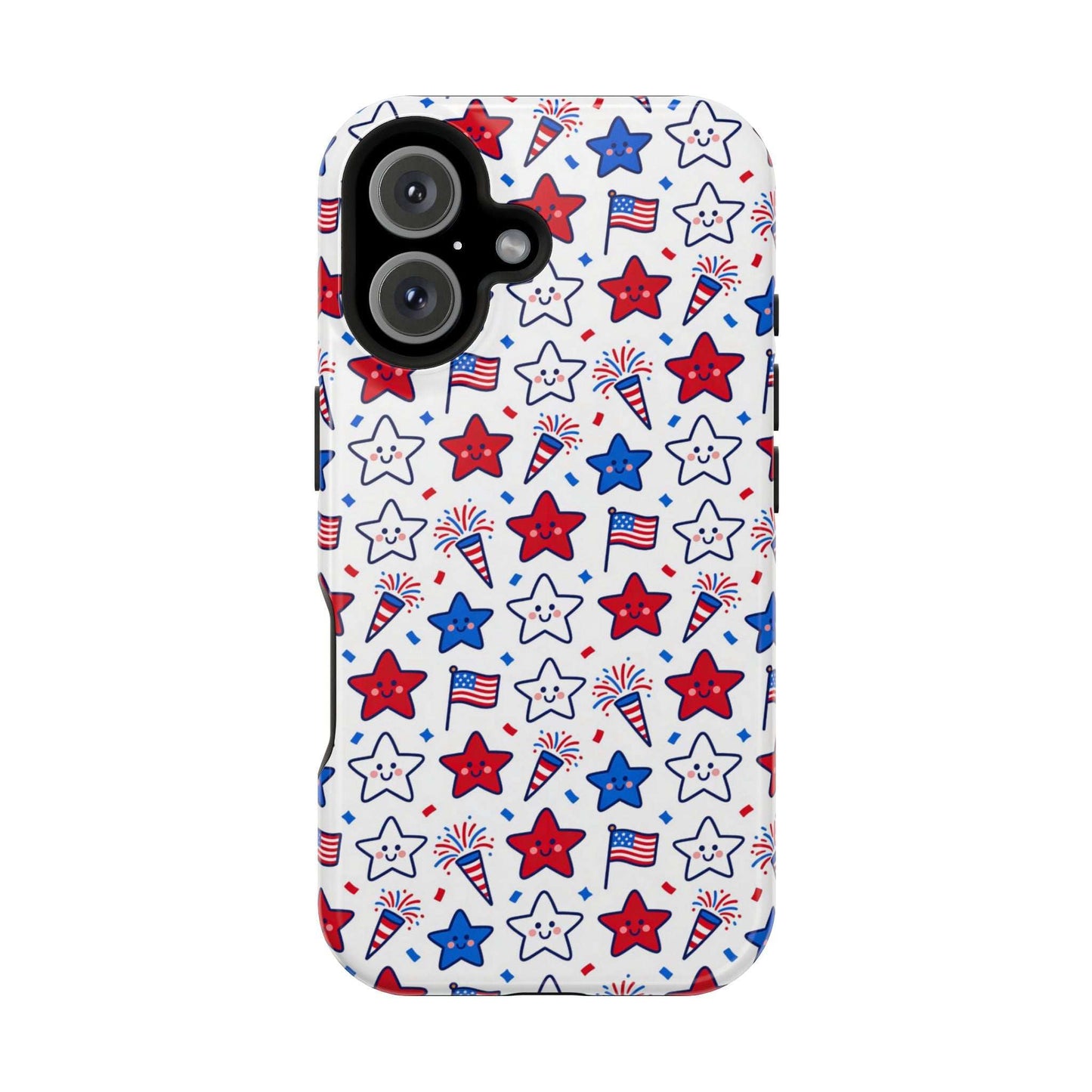 Kawaii 4th of July Phone Case – Cute Patriotic iPhone Case with MagSafe, Shockproof Protective Cover