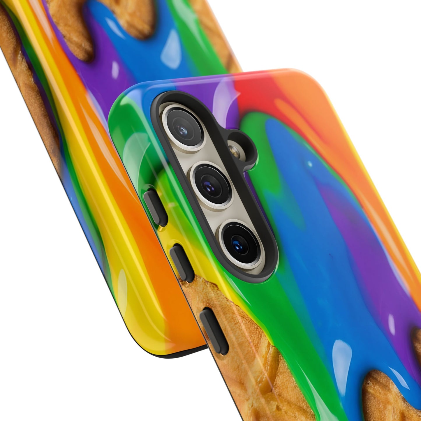 Rainbow Waffle Drip Samsung Phone Case — Tough Protective Cover