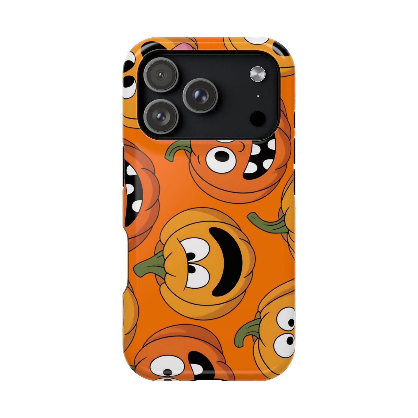 Moody Pumpkins Design tough iPhone case with vibrant, spooky pumpkin artwork and durable polycarbonate protection for Halloween fans