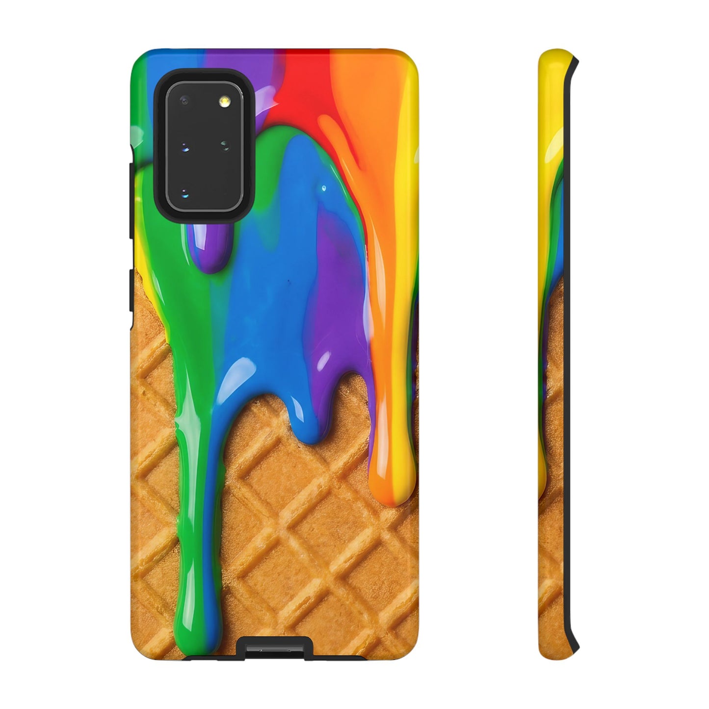 Rainbow Waffle Drip Samsung Phone Case — Tough Protective Cover