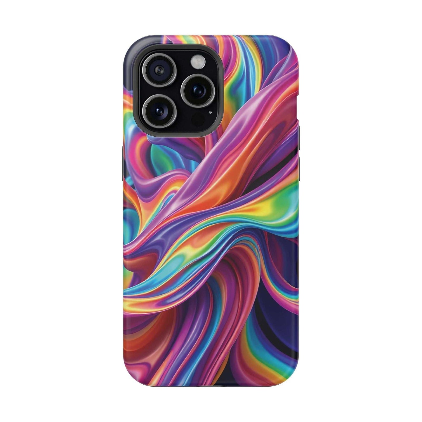 iPhone tough case with colorful Wrapping Rainbow Design for durable scratch and drop protection