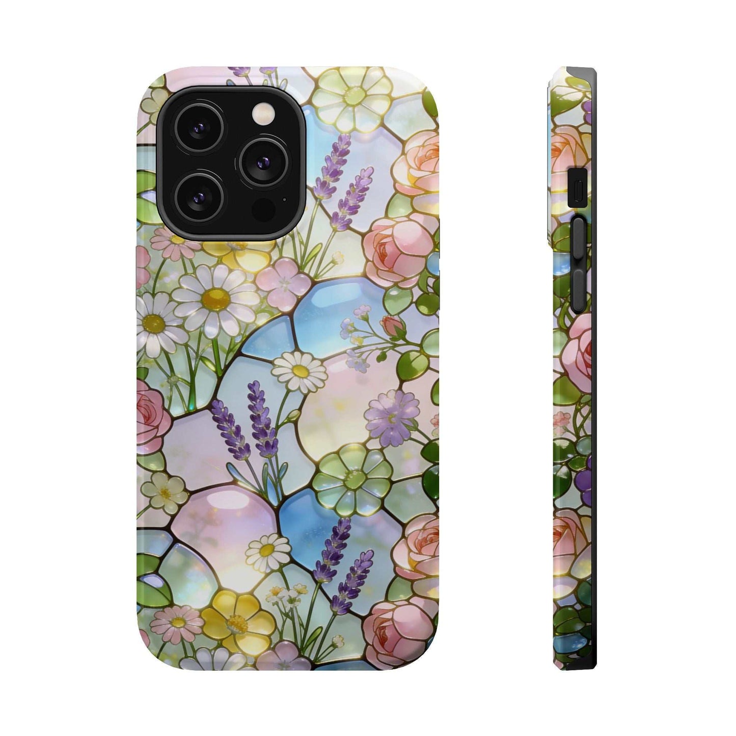 Stained Glass Floral iPhone Case — Magnetic Impact-Resistant