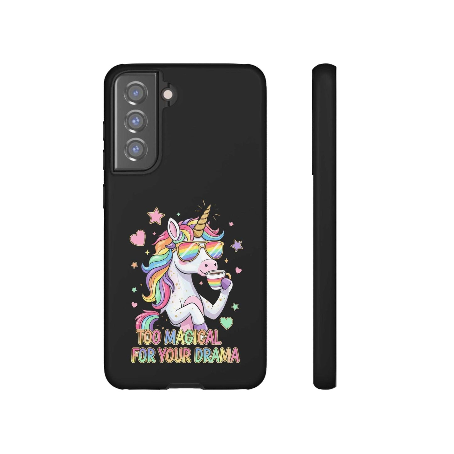 Samsung Phone Tough Case with magical unicorn design, durable and impact resistant, supports wireless charging
