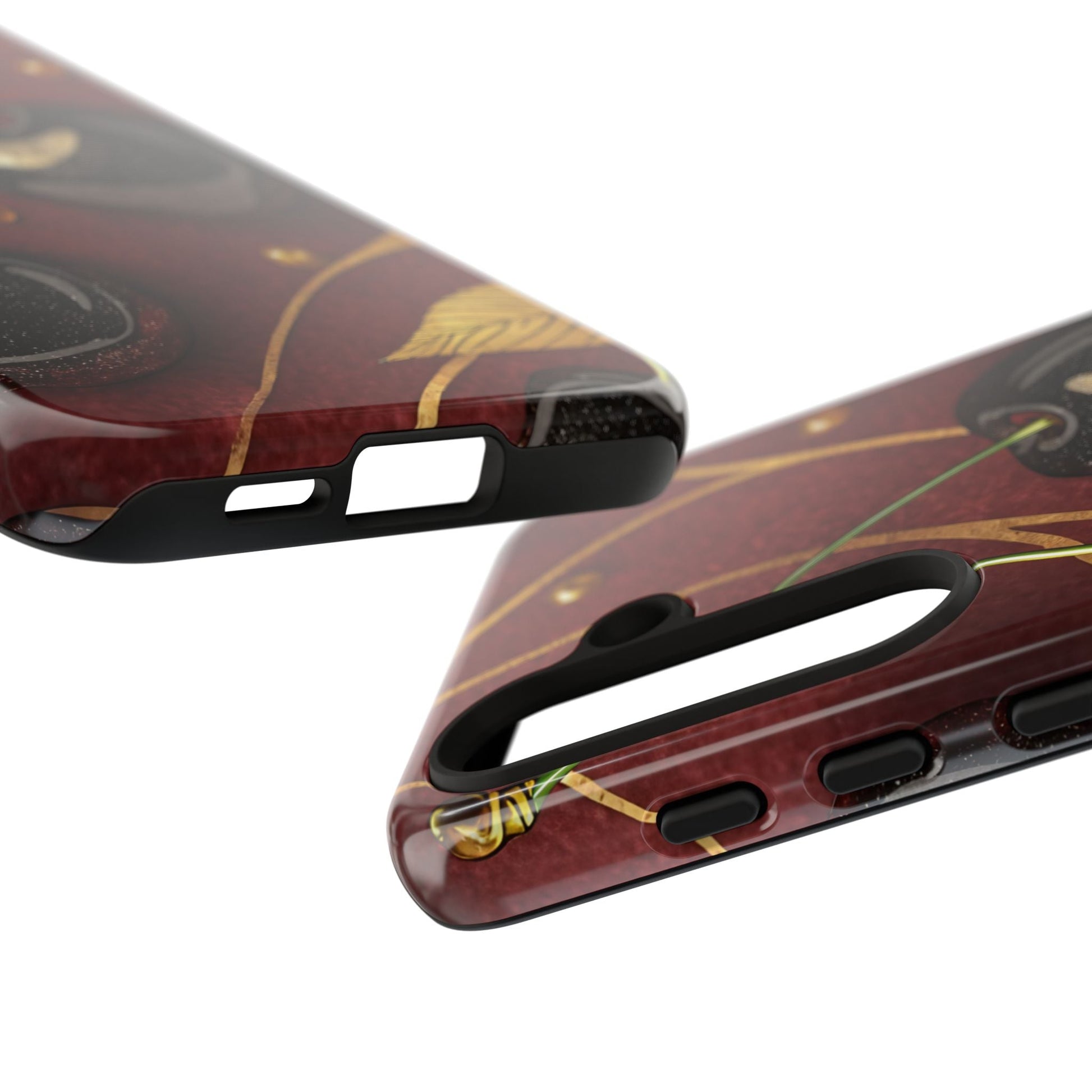 Golden Cherry Samsung Tough Case with 3D print for Samsung phones, offering stylish and durable protection against drops and scratches