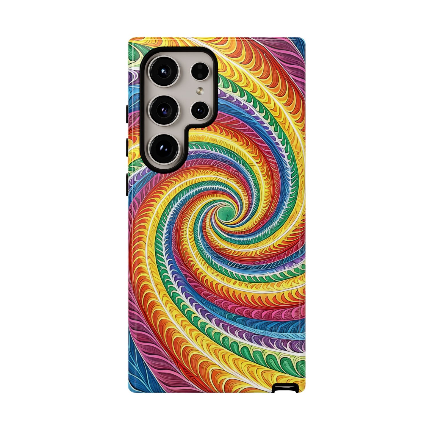 Samsung Phone Case - Rainbow Swirl Design