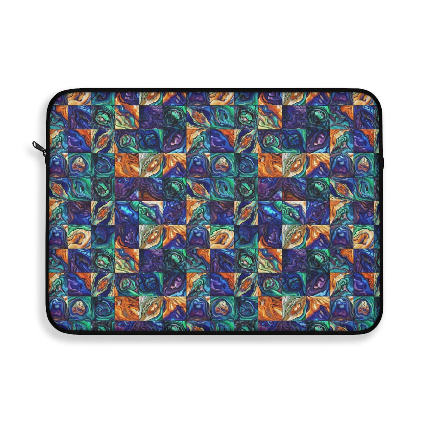 Abstract Purple & Green Seascape Laptop Sleeve — Artistic Ocean-Inspired Protective Case