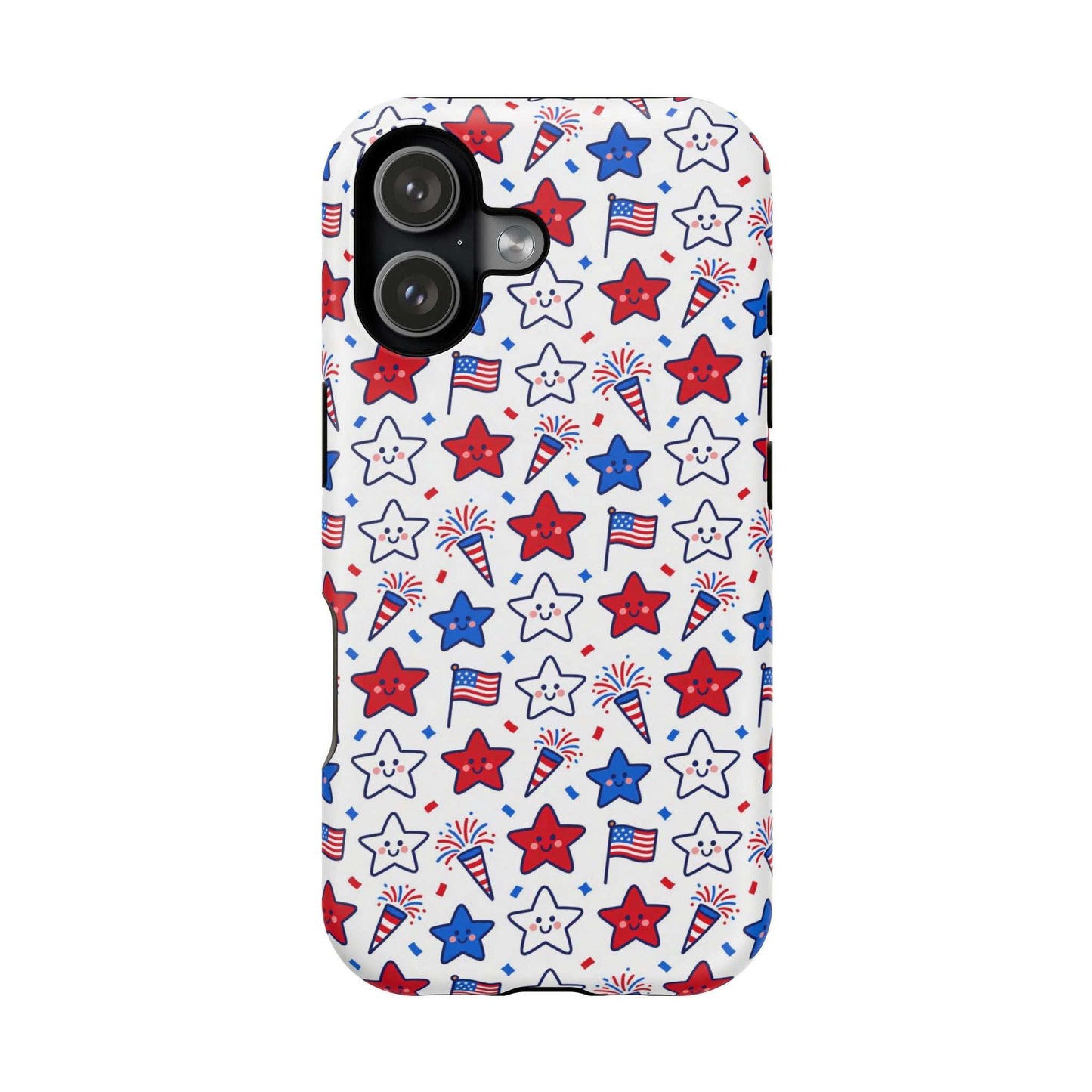 Kawaii 4th of July Phone Case – Cute Patriotic iPhone Case with MagSafe, Shockproof Protective Cover