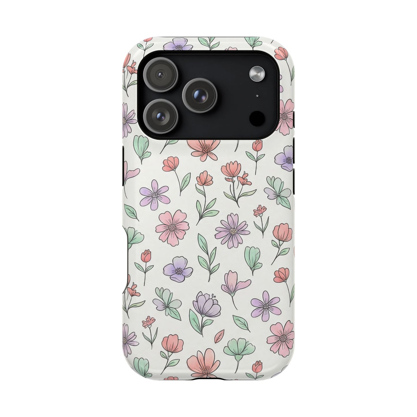 Artistic Floral iPhone Case — Magnetic Impact-Resistant Protection