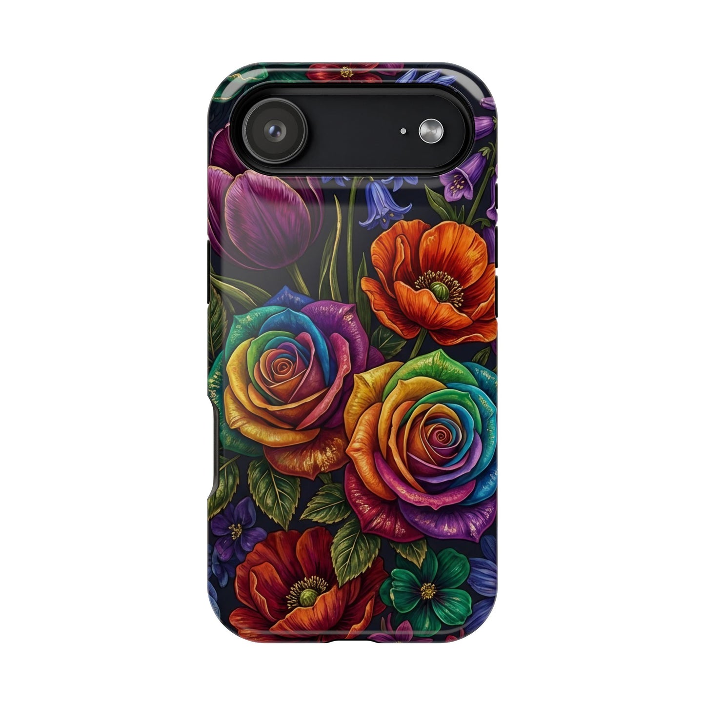Rainbow Rose iPhone Tough Case — Magnetic Impact-Resistant Phone Case