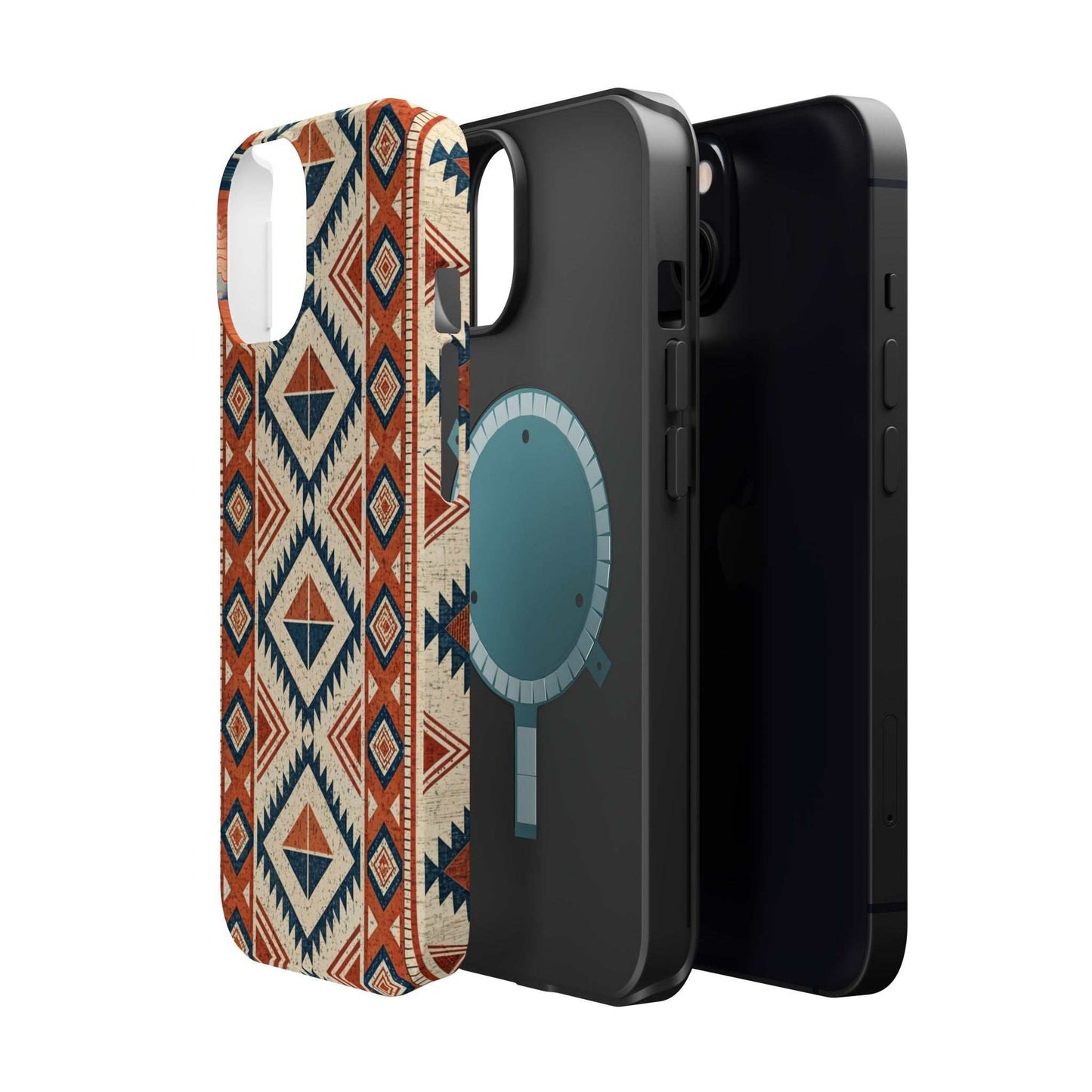 Tribal Inspired Pattern iPhone magnetic tough case with durable dual-layer protection and vibrant geometric design