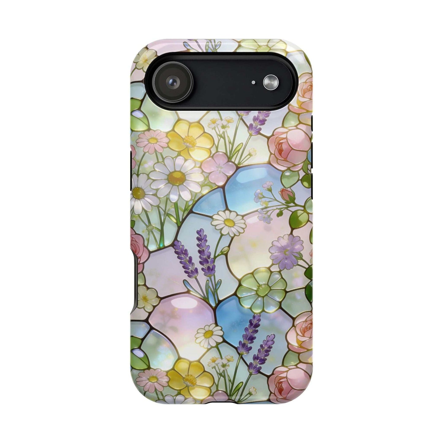 Stained Glass Floral iPhone Case — Magnetic Impact-Resistant