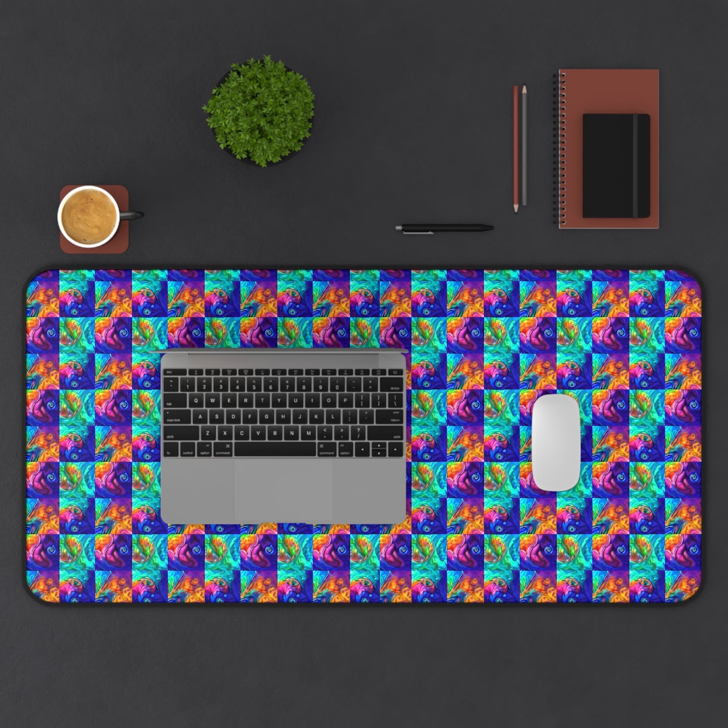 Abalone Swirl Desk Mat — Glowing Shell Mouse Pad